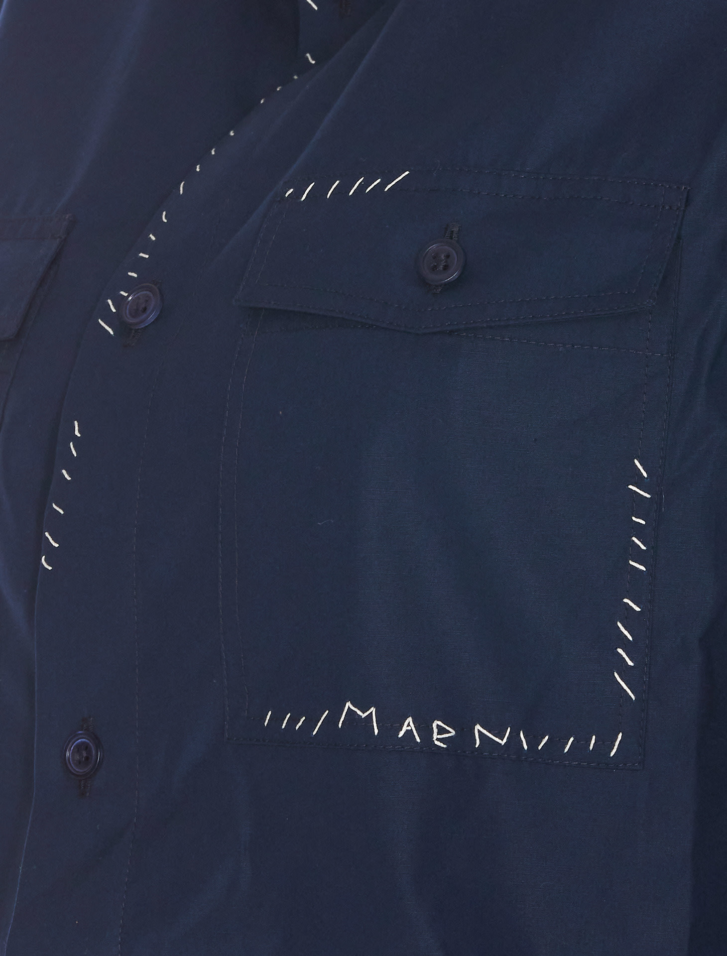 Shop Marni Shirt With  Stitching In Blue