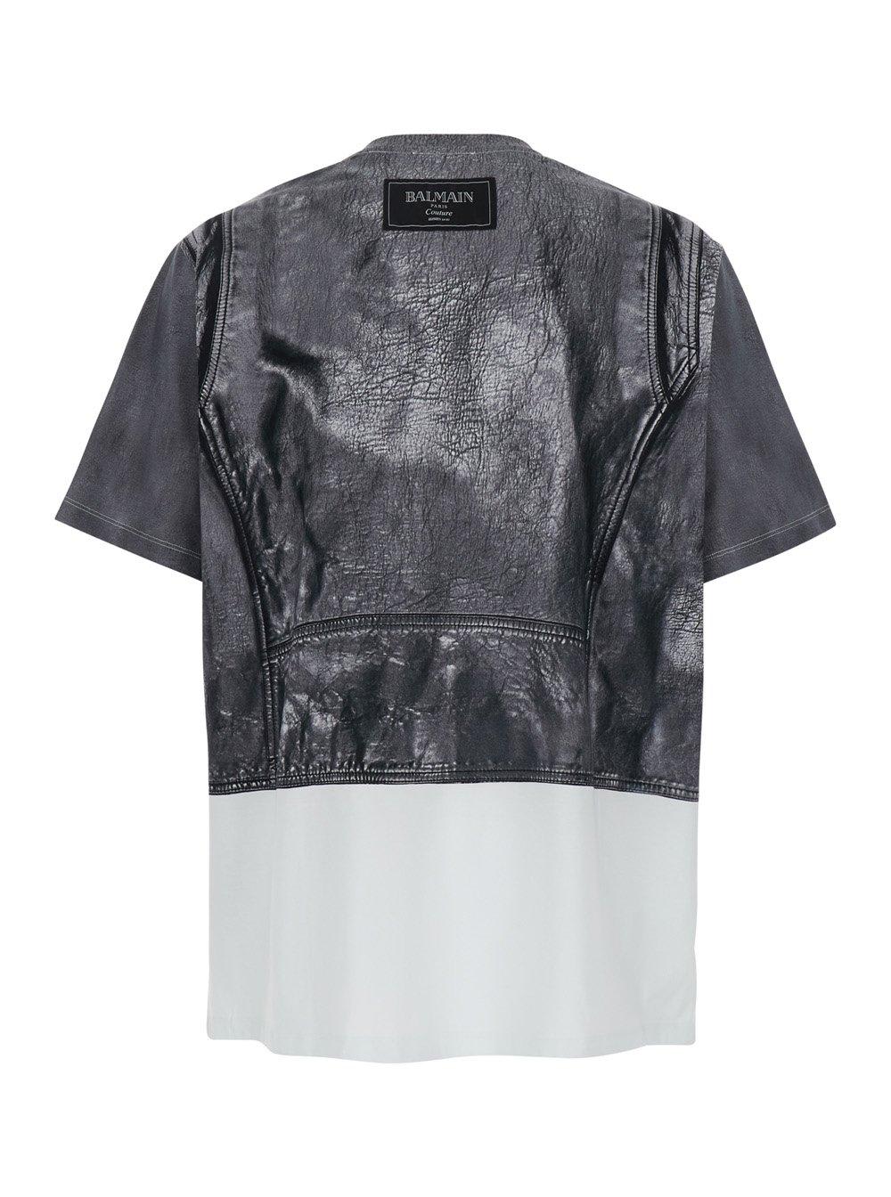 Balmain Biker Jacket Print T-shirt