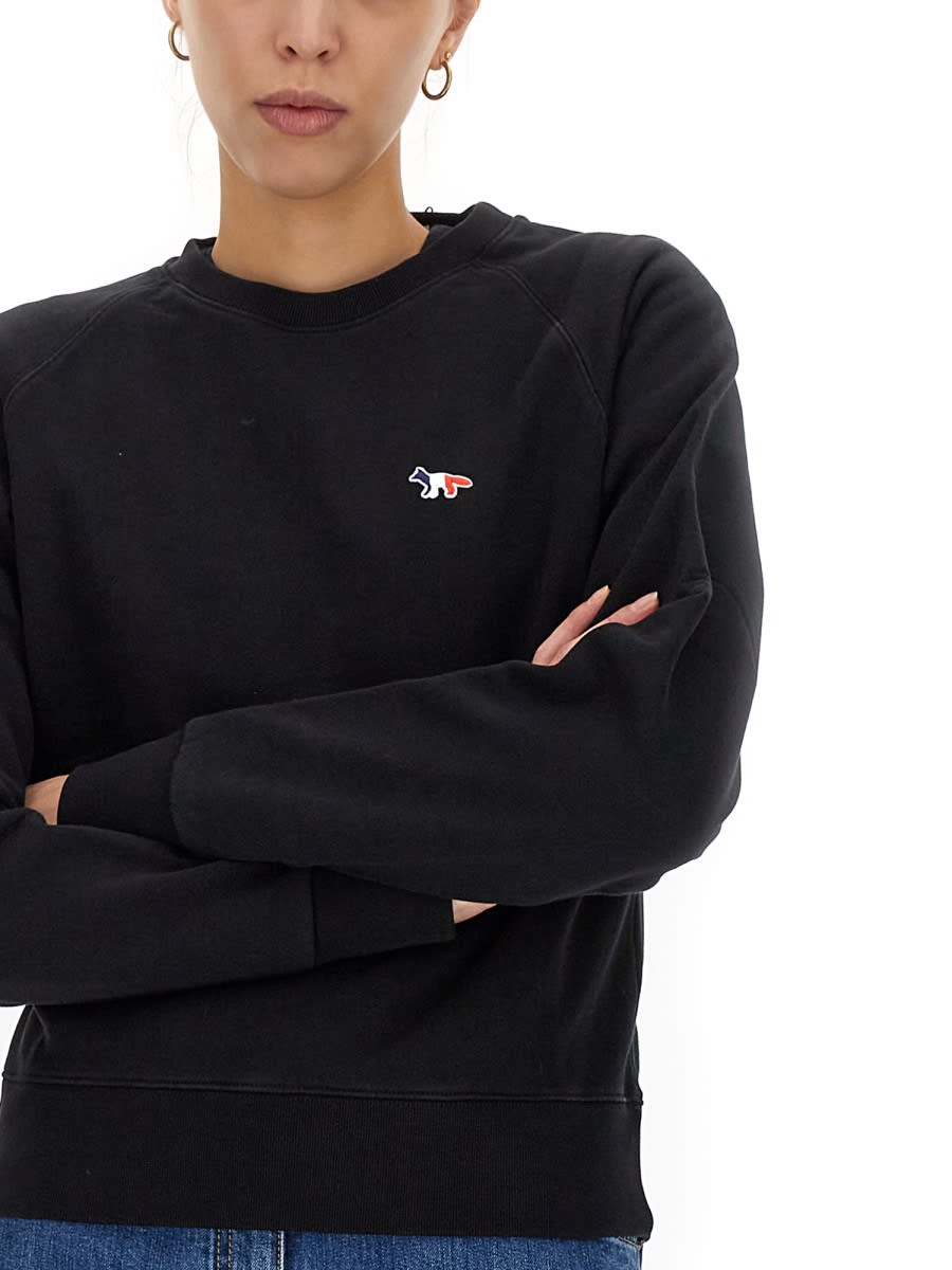 Shop Maison Kitsuné Sweatshirt With Logo Patch In Black