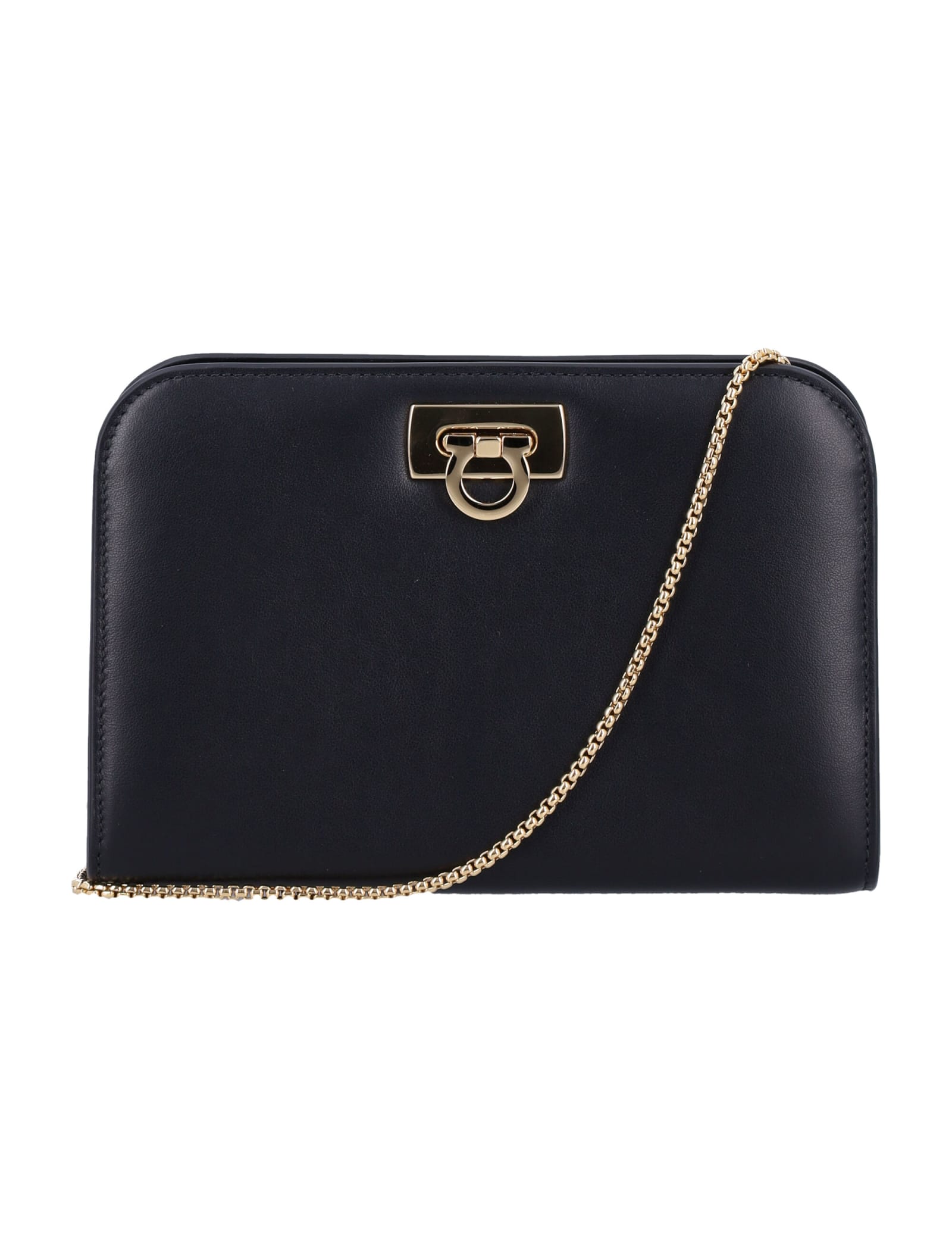 Shop Ferragamo Wandamini Cl Clutch In Nero