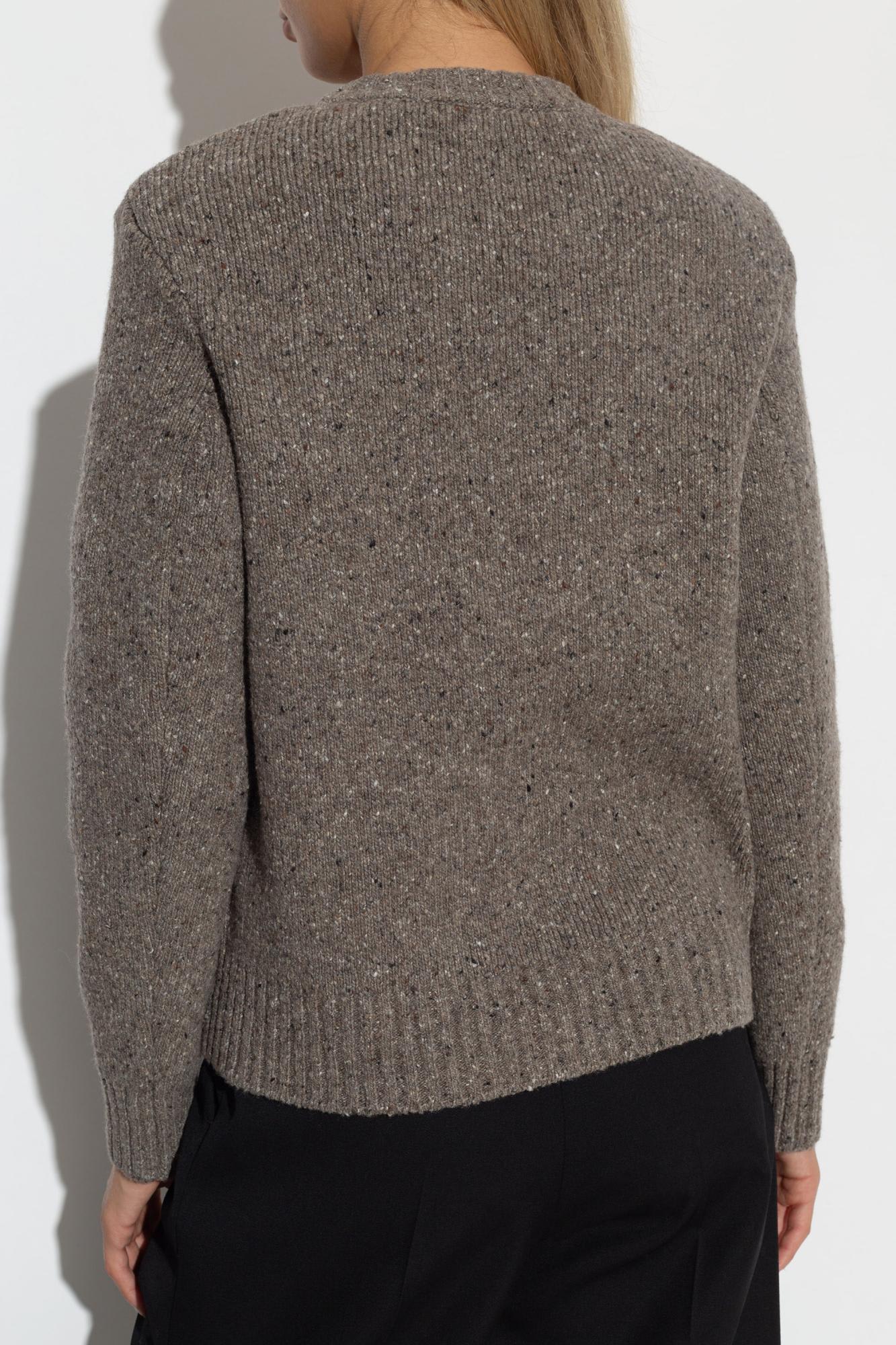 Shop Bottega Veneta Crewneck Sweater In Riverbed Melange