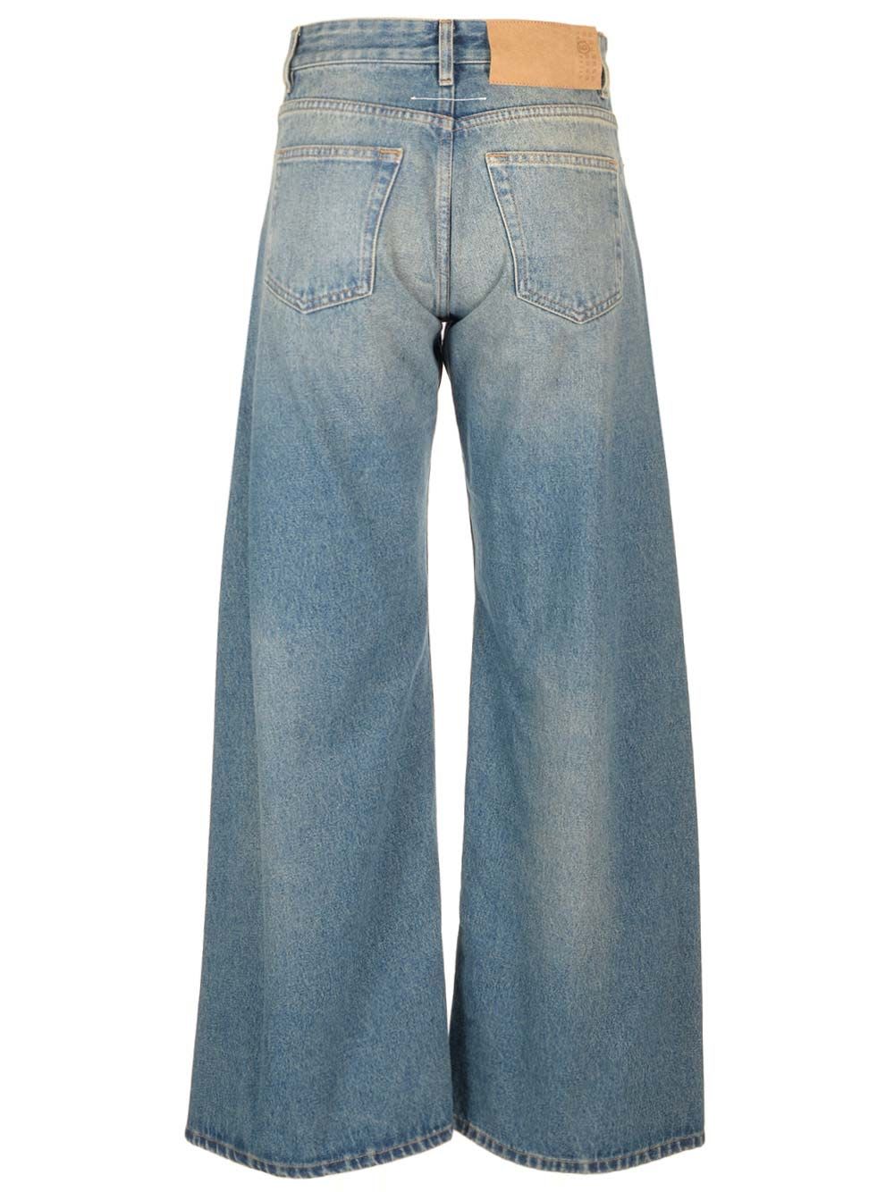 Shop Mm6 Maison Margiela Oversized Jeans In Blue