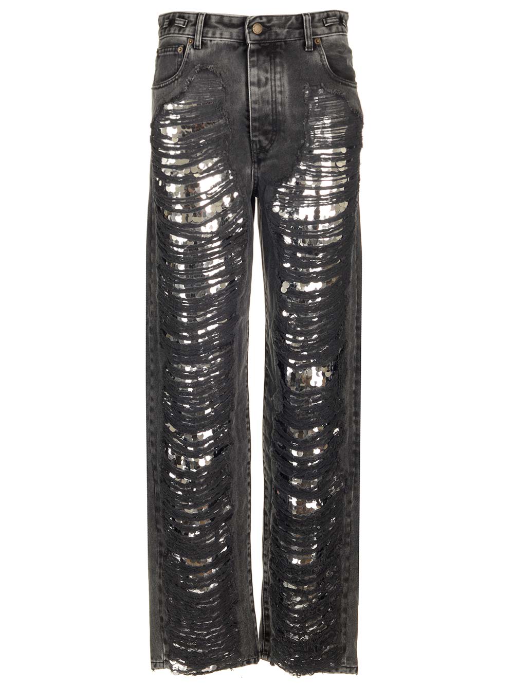 Shop Darkpark Karen Distressed Denim In Black