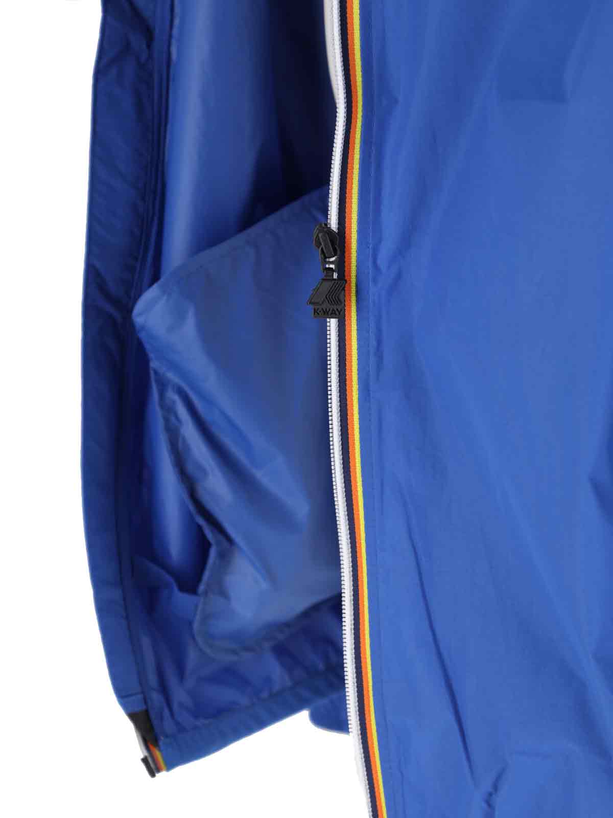 K-way Hooded Jacket With Adjustable Drawstring And Pockets In Blue