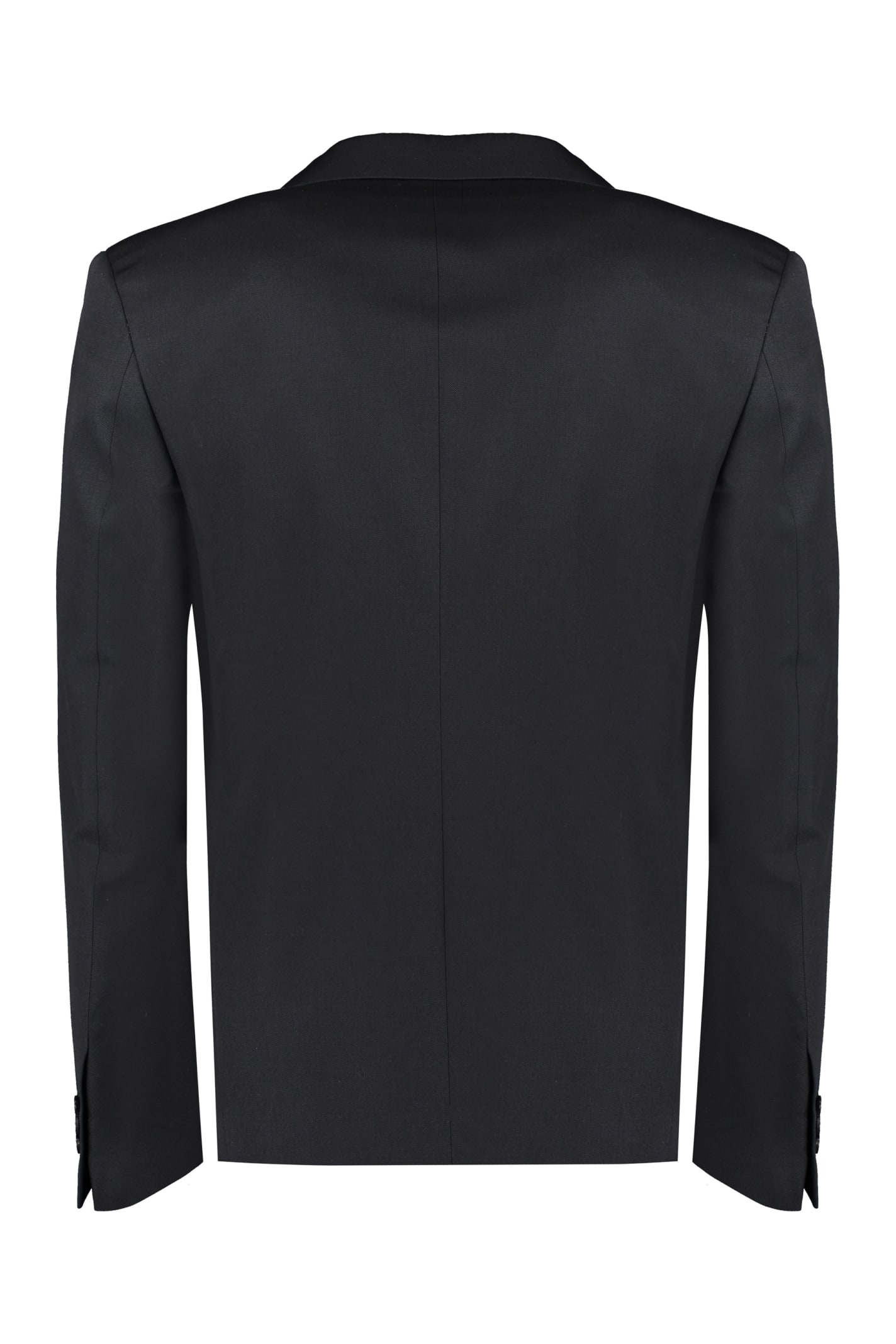 Shop Off-white Single-breasted Virgin Wool Jacket In Black
