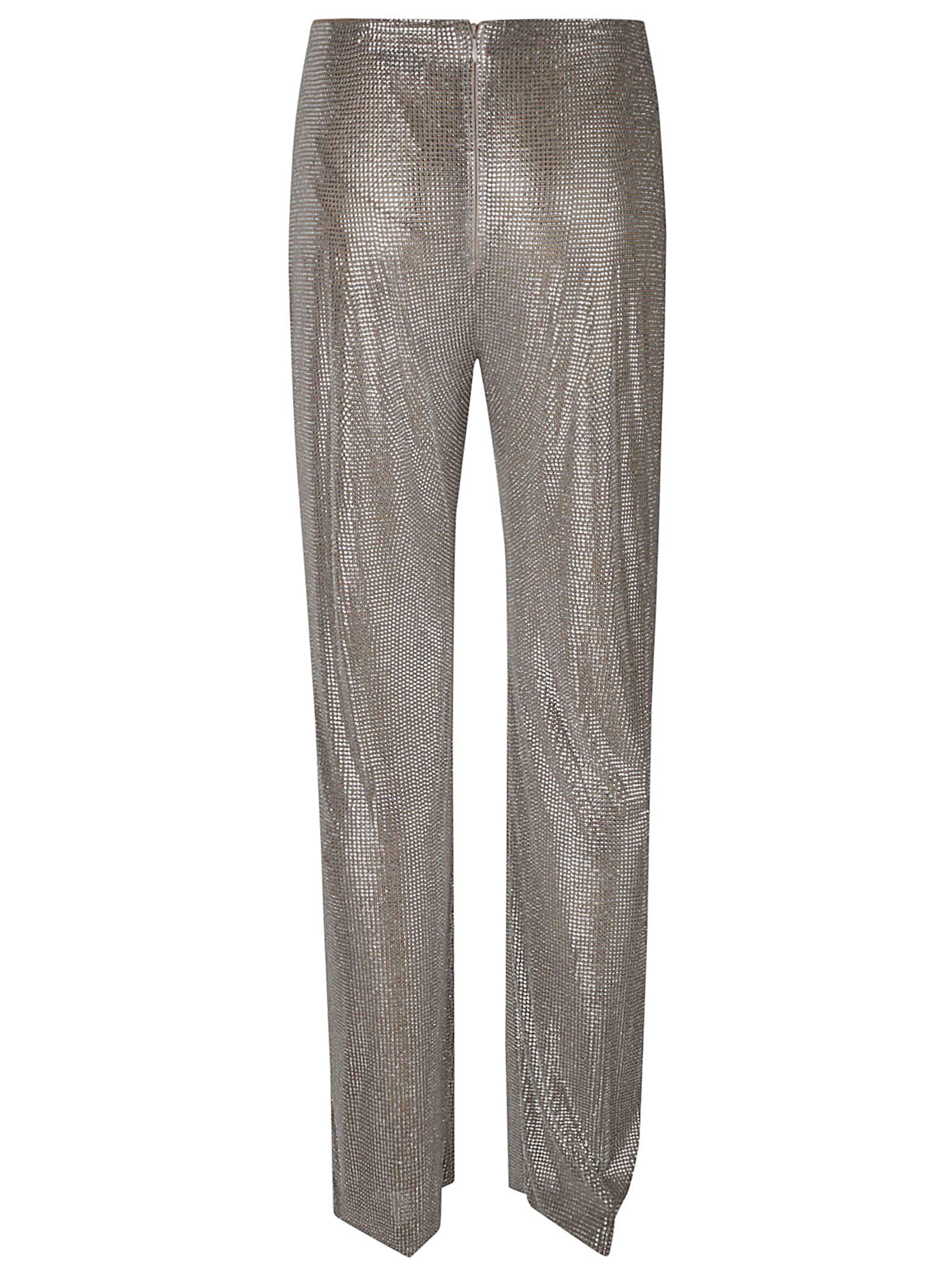 Shop Giuseppe Di Morabito Rhinestone Embellished Trousers In Beige+crystal