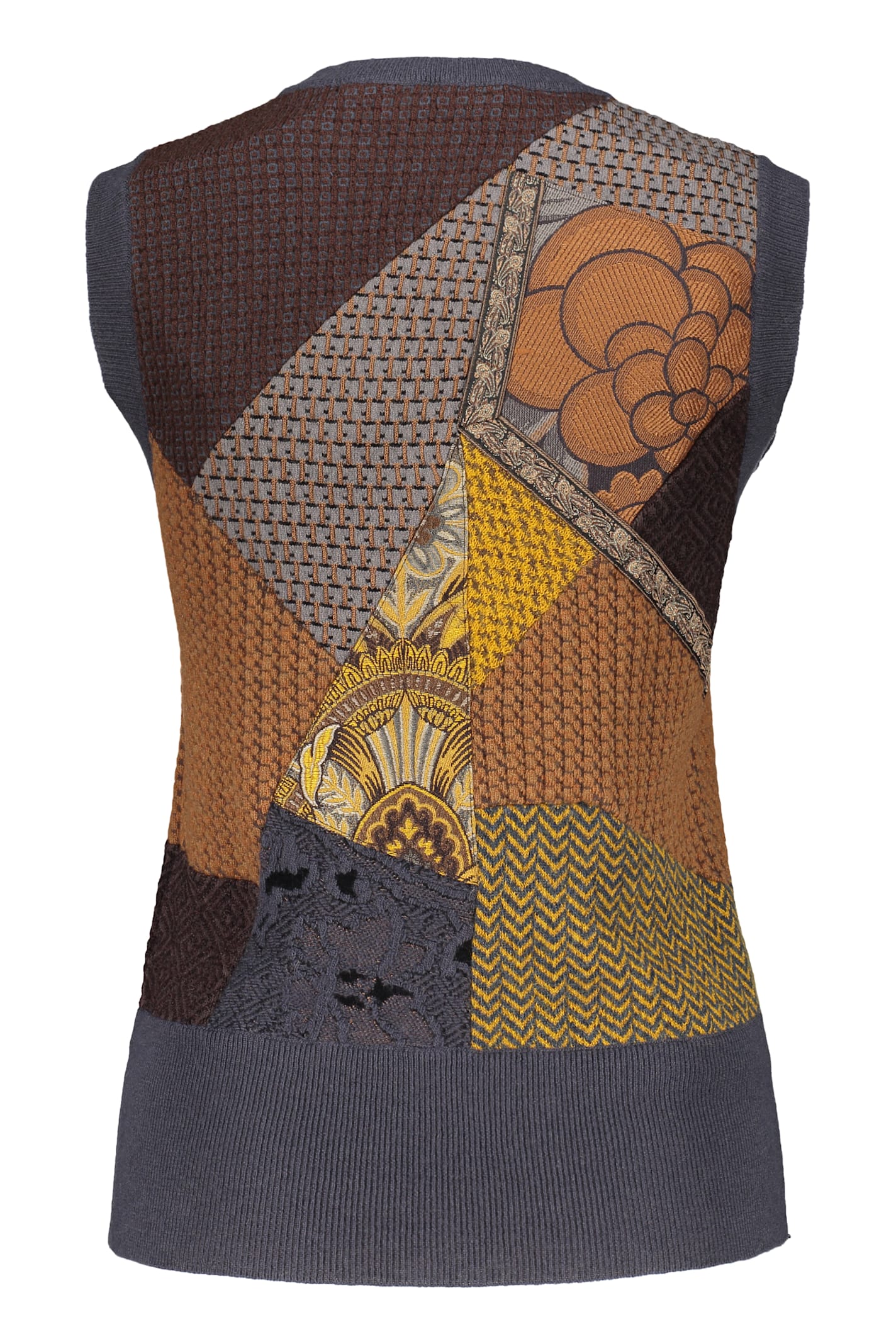 Shop Etro Wool Blend Vest In Grey