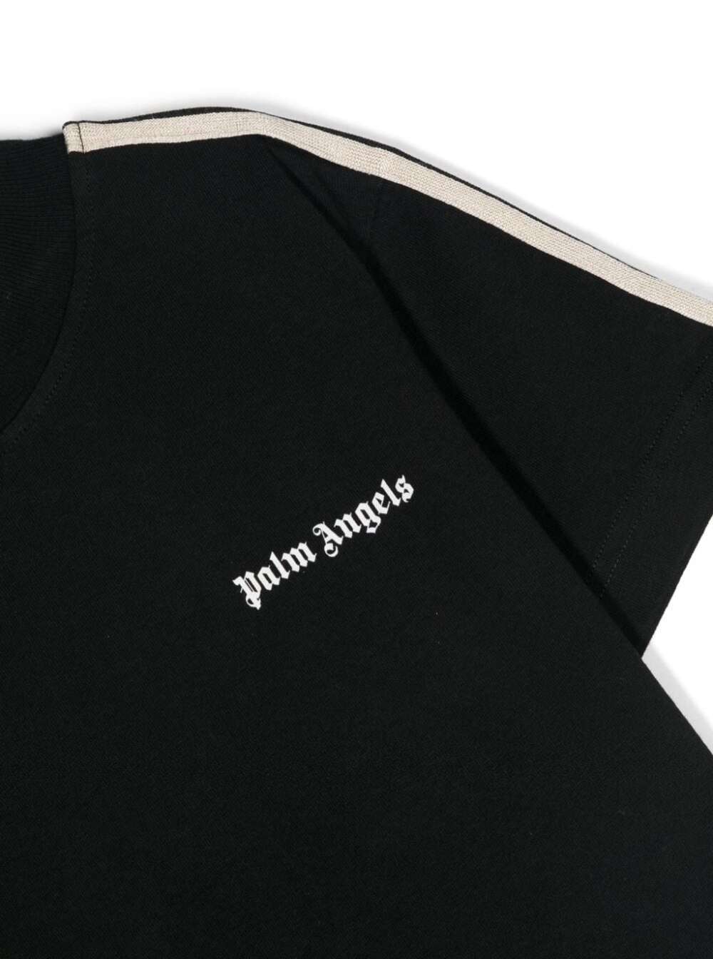 Shop Palm Angels Logo Track Regular T-shirt Black White