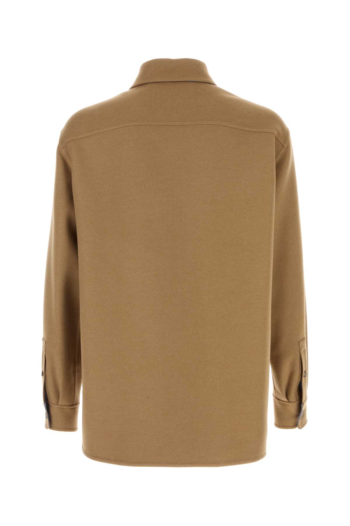 Loewe Long-sleeved Shirt Jacket In Brown