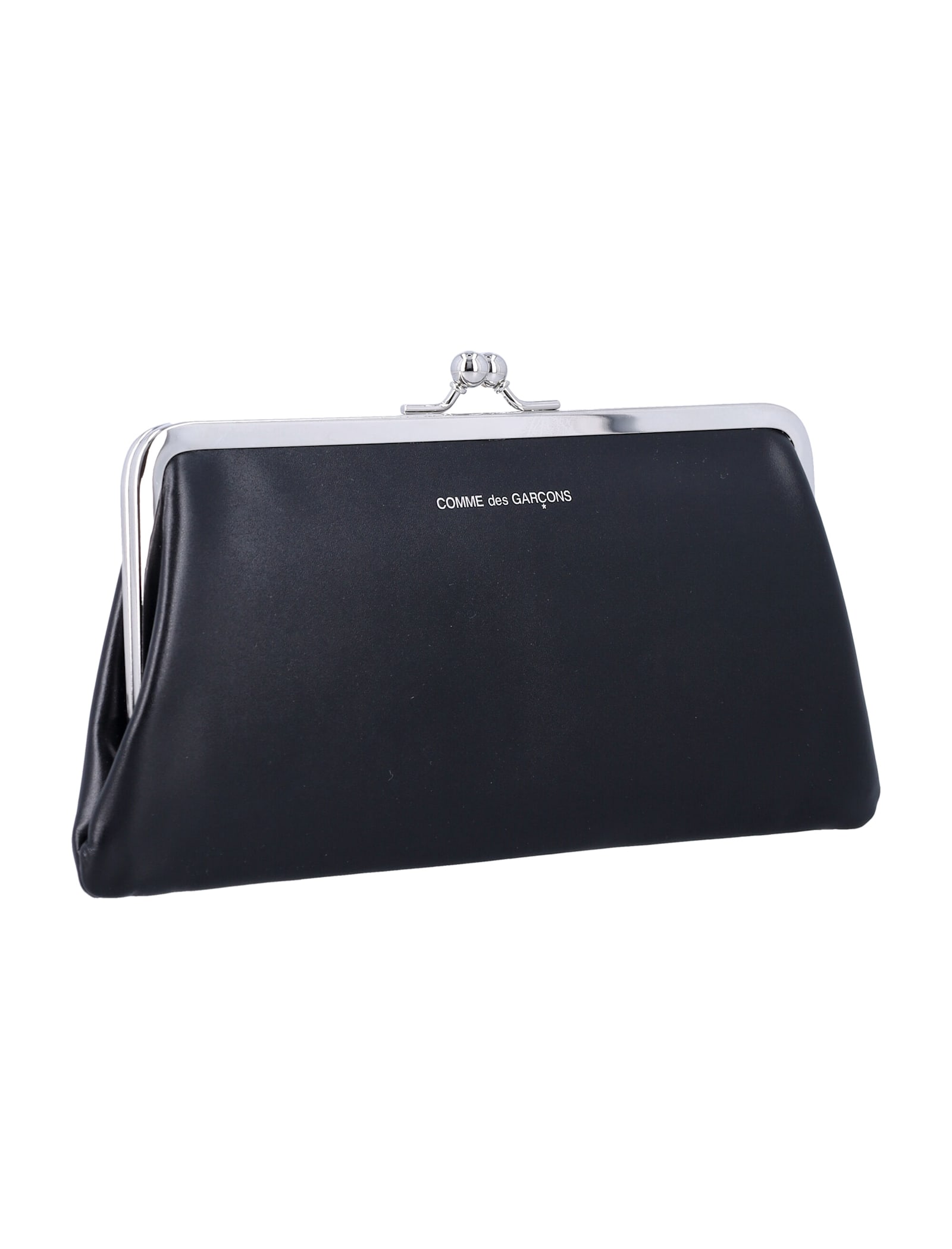 Comme Des Garçons Kiss-clasp Purse In Black