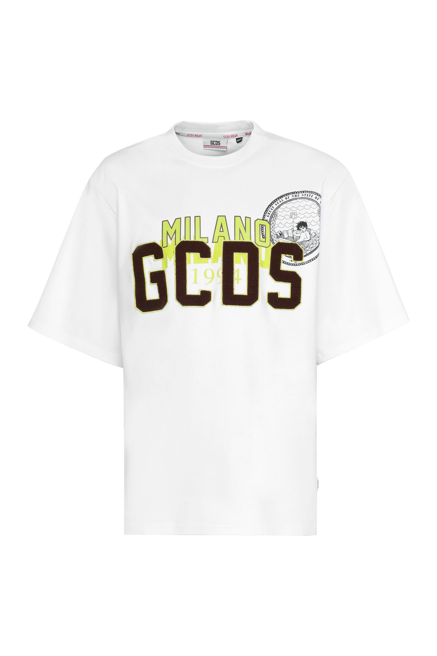 GCDS Logo Patch Printed Cotton T-shirt
