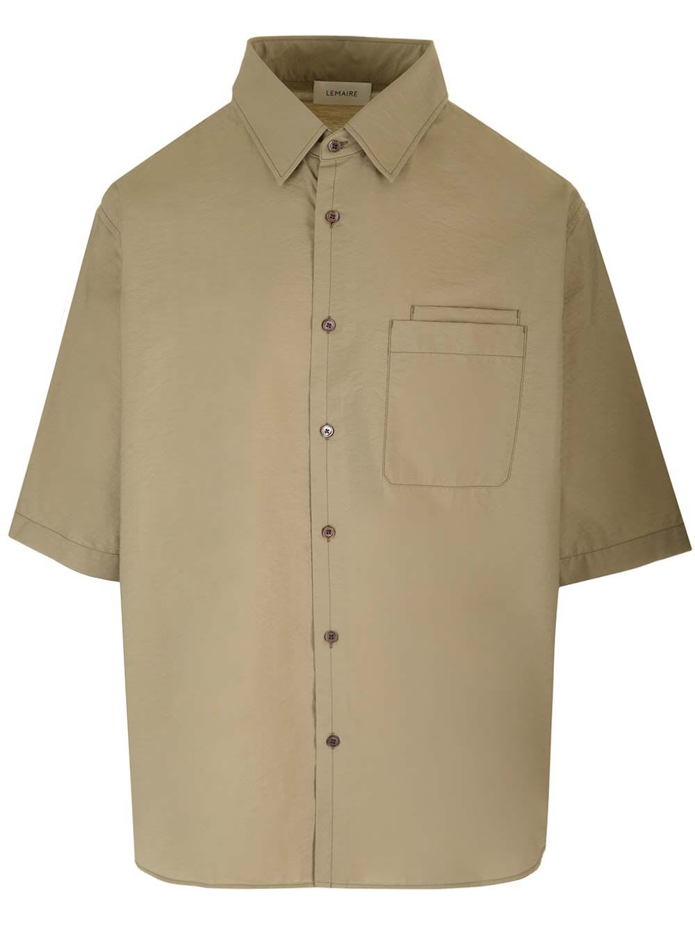Lemaire Voile Shortsleeved Shirt In Green
