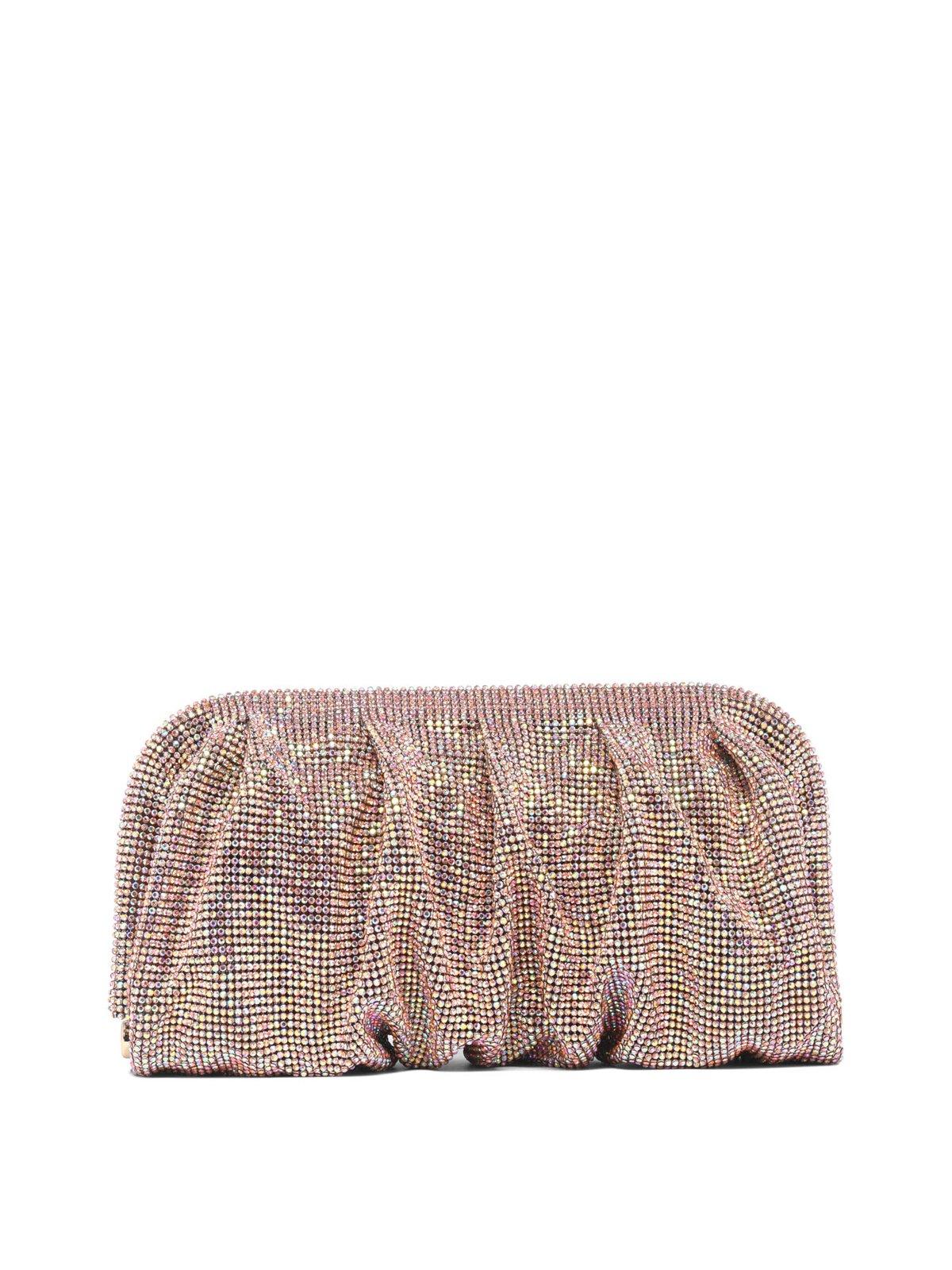 Embellished Ruched Clutch Bag