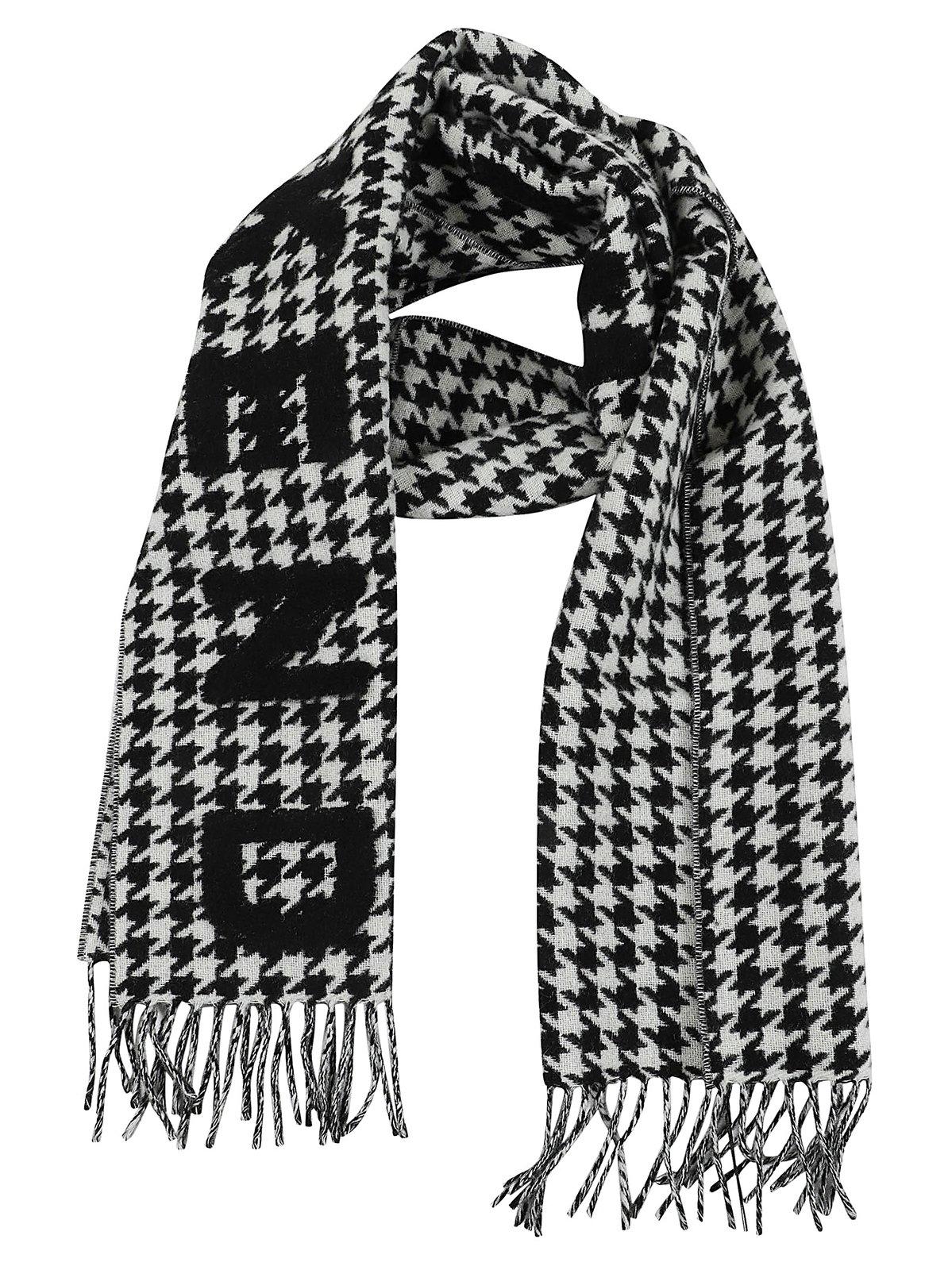 All-over Patterned Fringed Edge Scarf