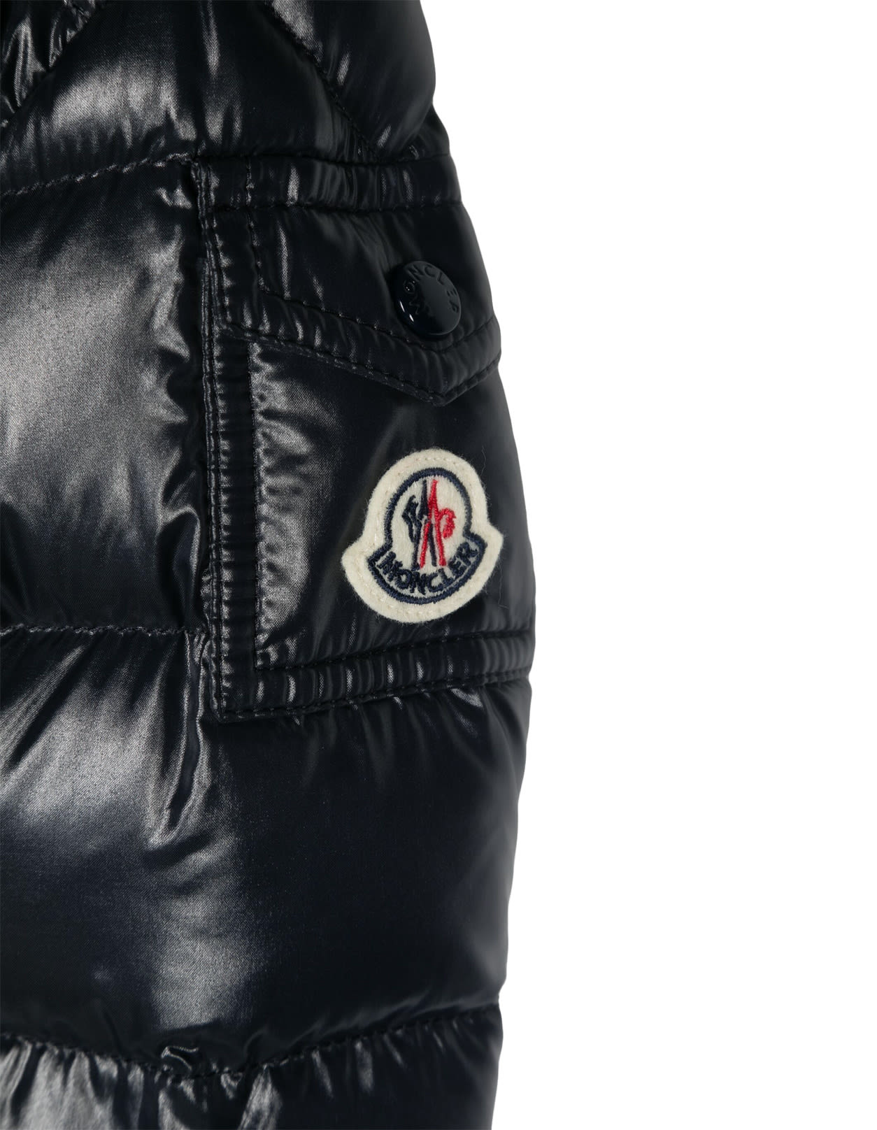 Shop Moncler Blue Maya Baby Down Jacket