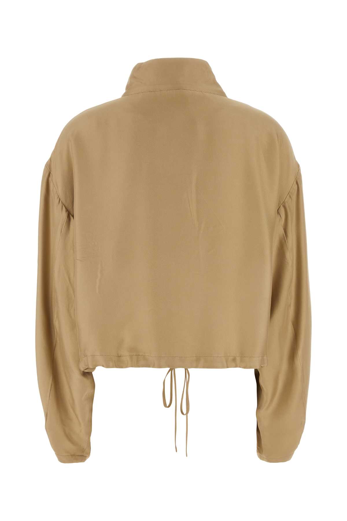 Shop Prada Beige Twill Jacket In Corda