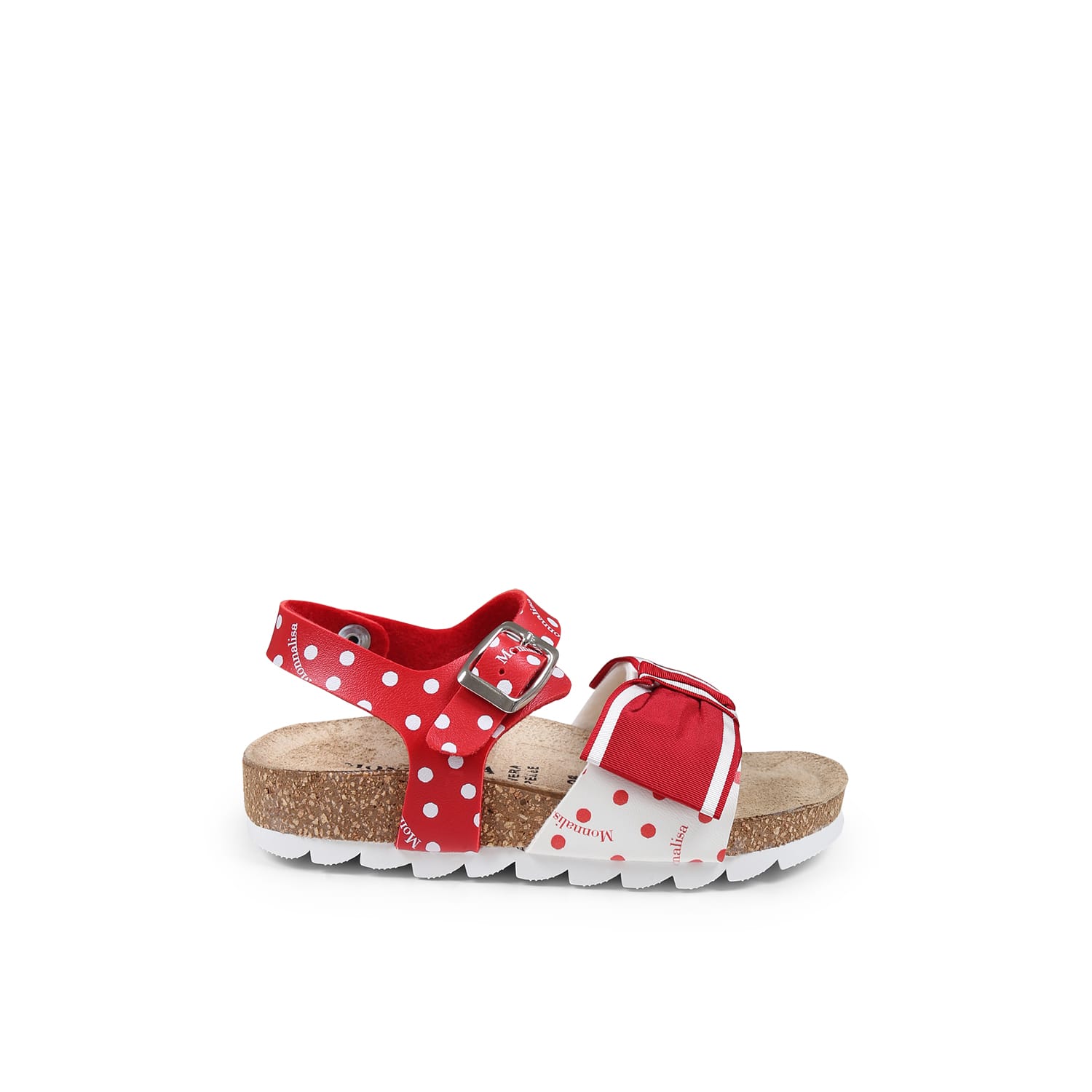 MONNALISA RED SANDALS FOR GIRL WITH BOW 