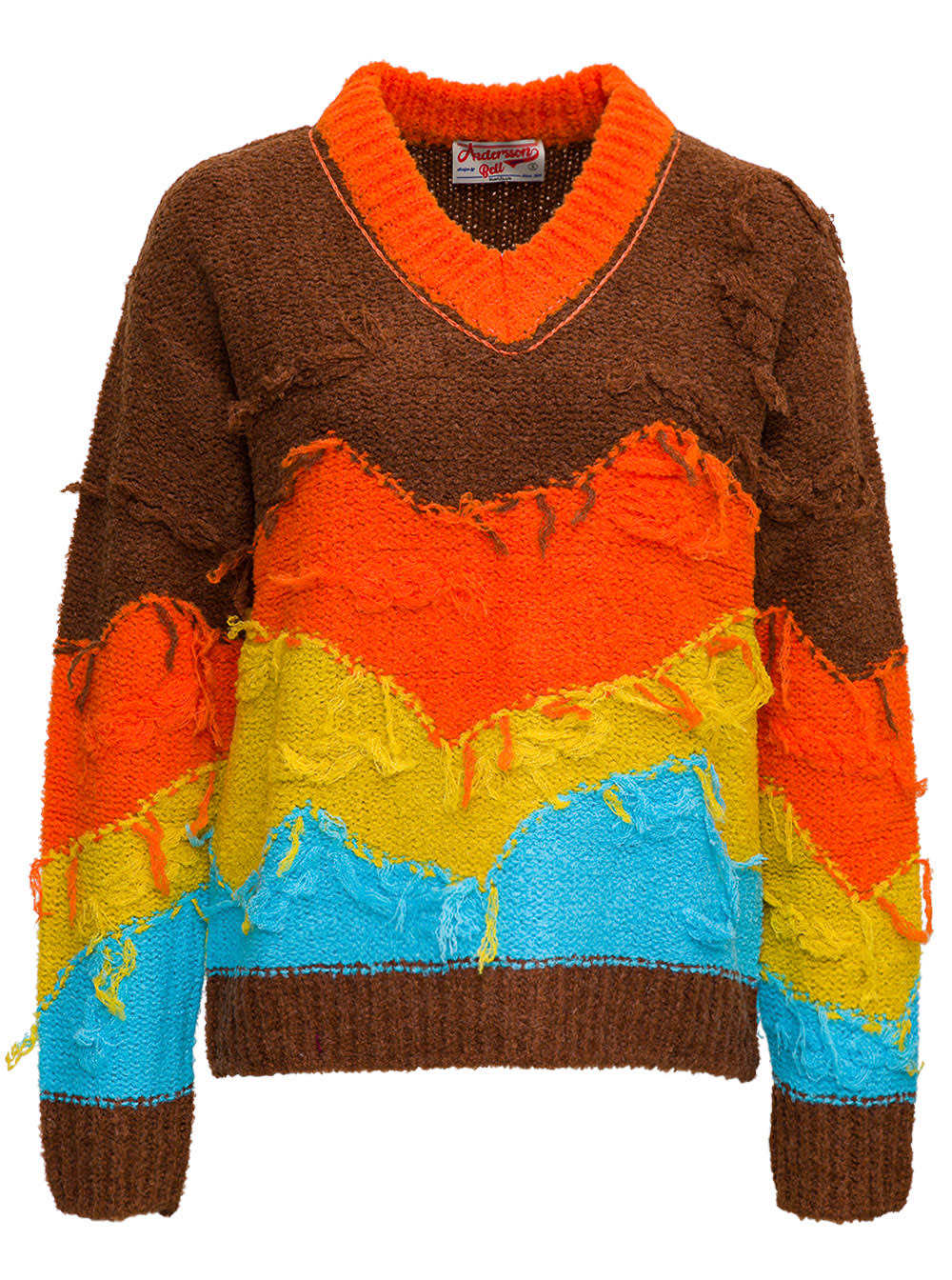 Andersson Bell Multicolor Wool Blend Sweater With Fringed Details