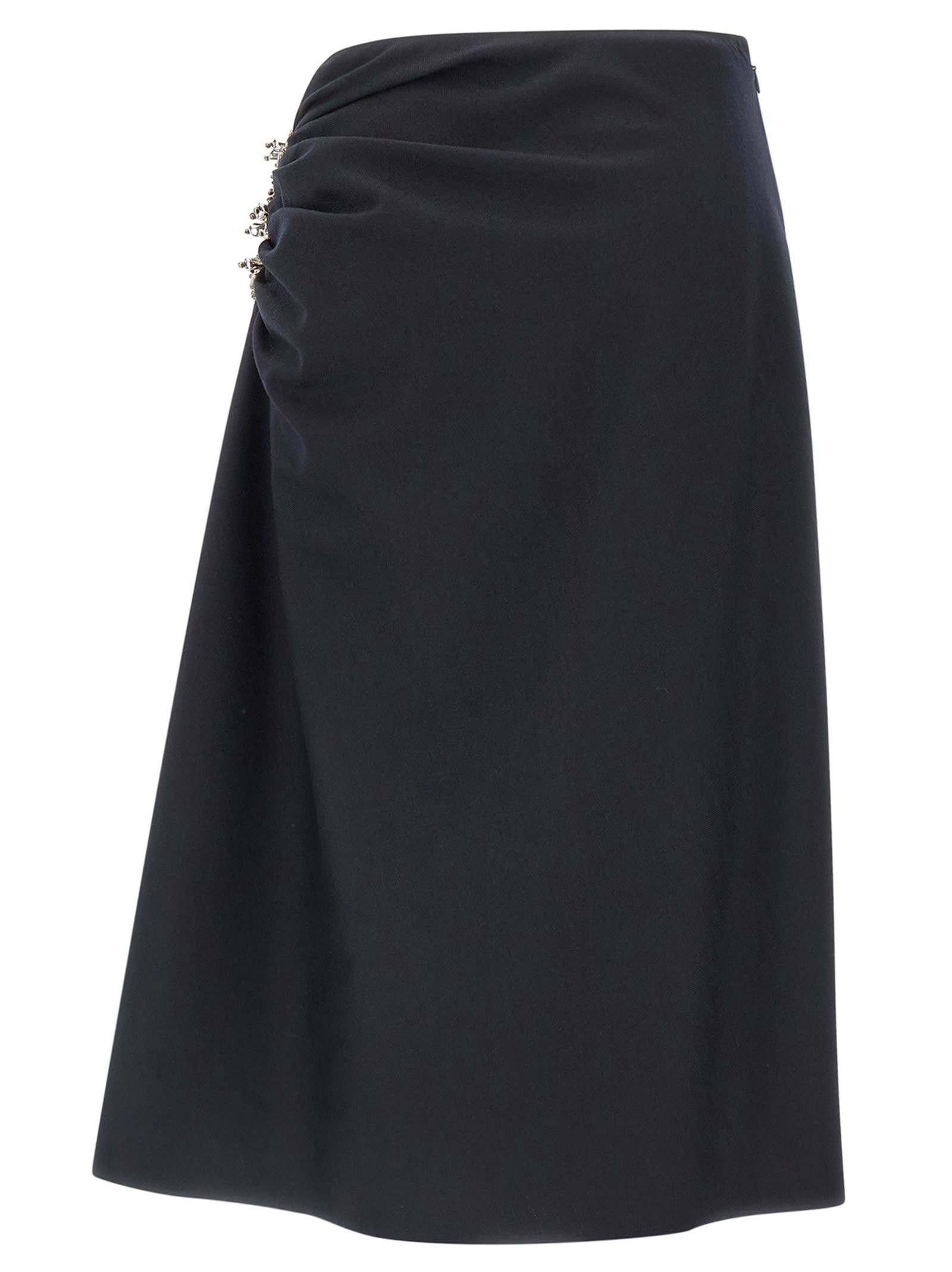 Dries Van Noten Women Sovora Emb 2193 W.w. Skirt Navy In Blue