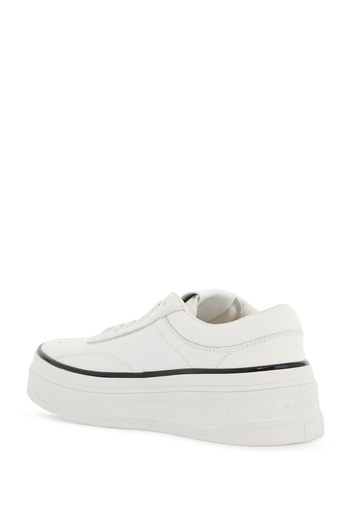 Shop Jil Sander Leather Sneakers For Everyday In White (white)