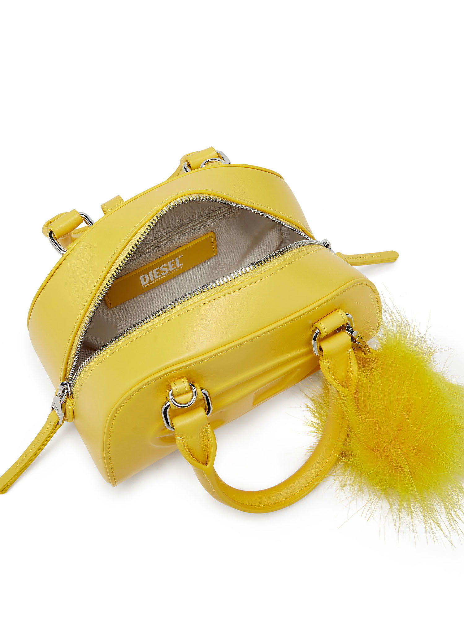 Diesel Women 1dr Dome Leather Shoulder Bag In Yellow