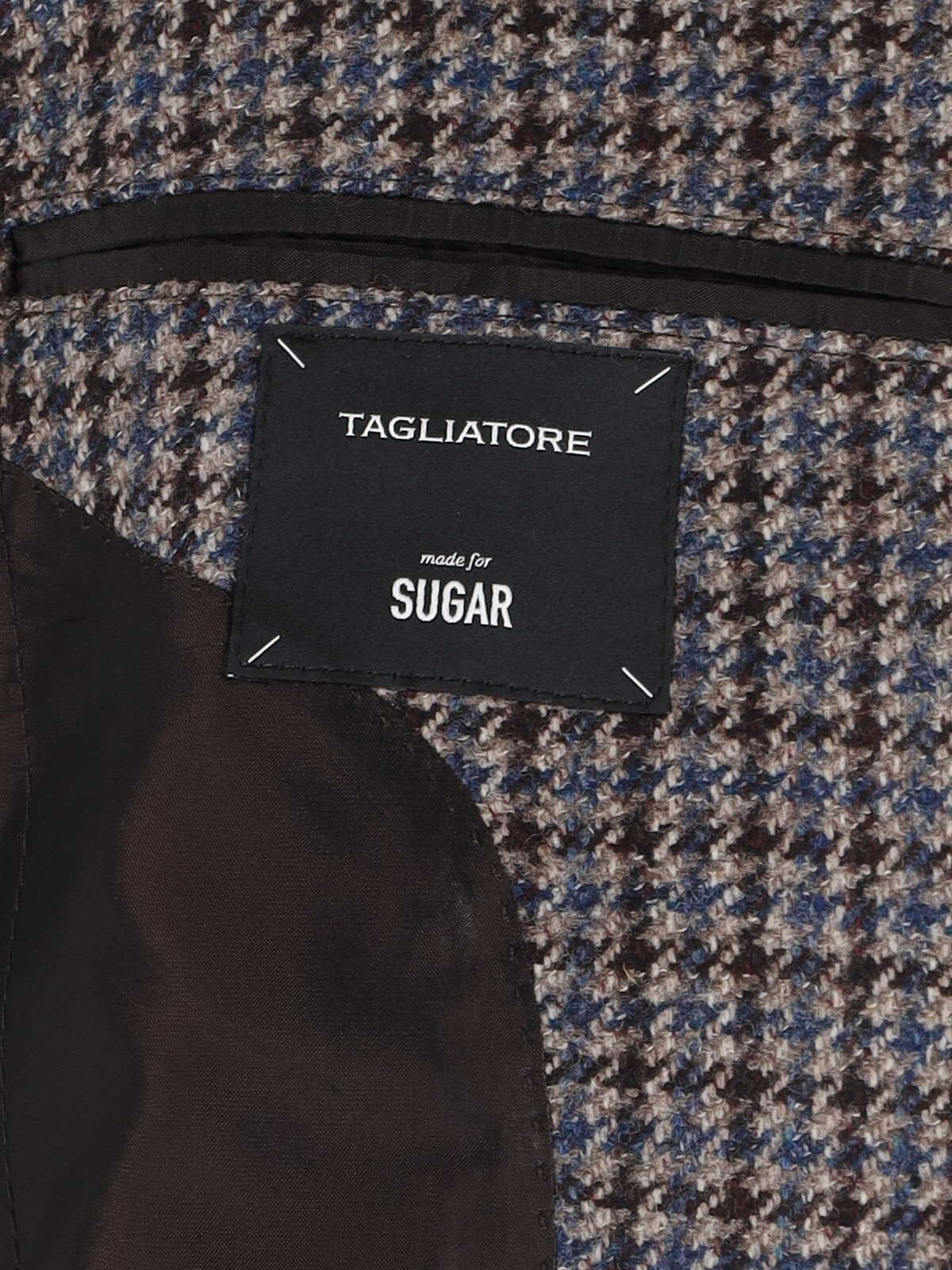 Tagliatore Tailored Blazer Houndstooth Front Pockets In Brown