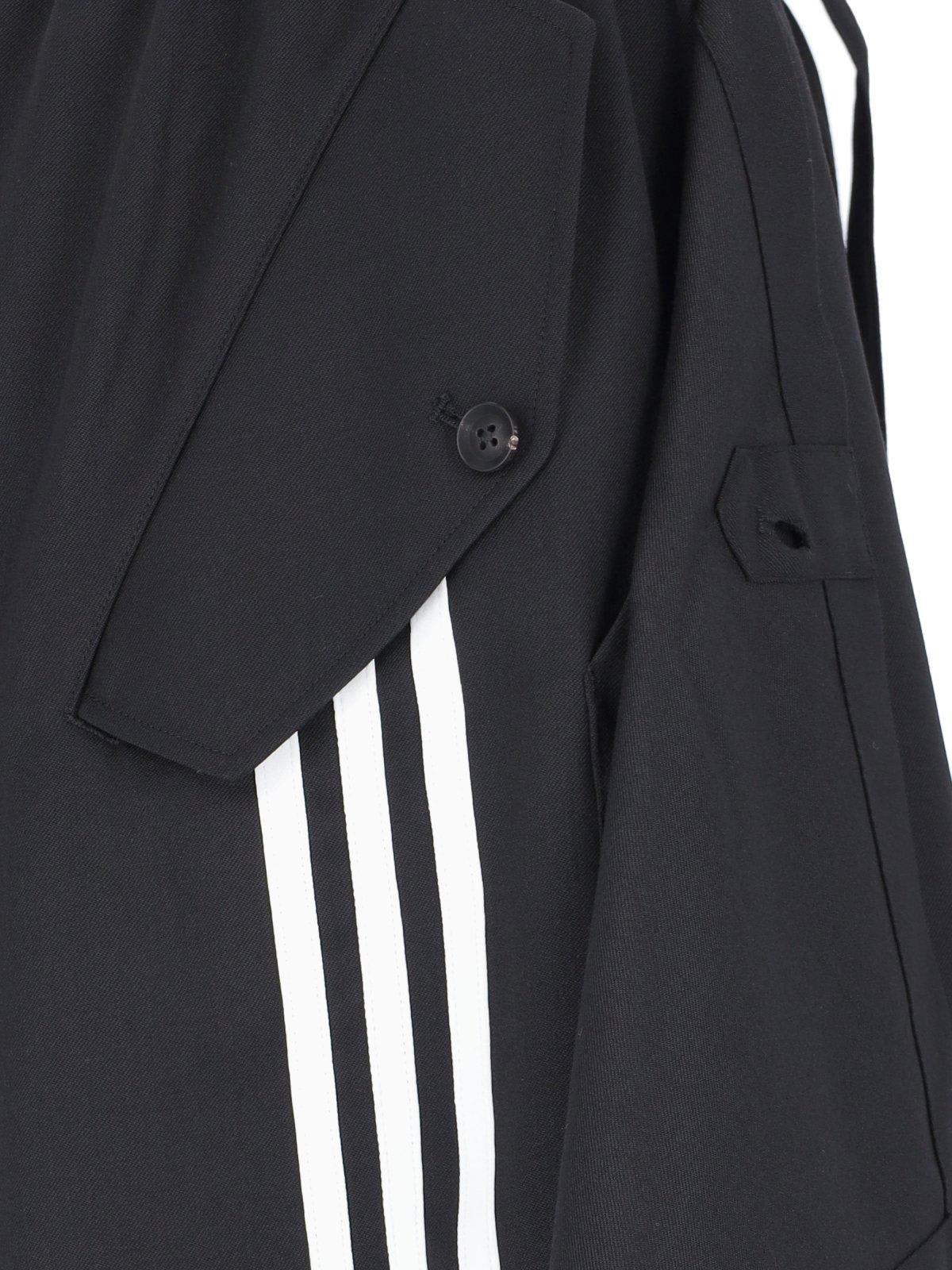 Shop Y-3 Stripe Detailed Layered Effect Shorts In Black