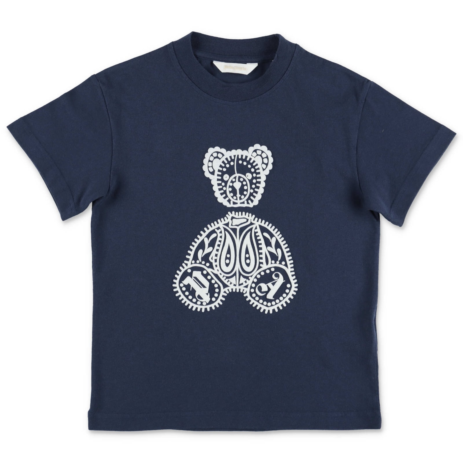 Palm Angels T-shirt Blu Navy In Jersey Di Cotone