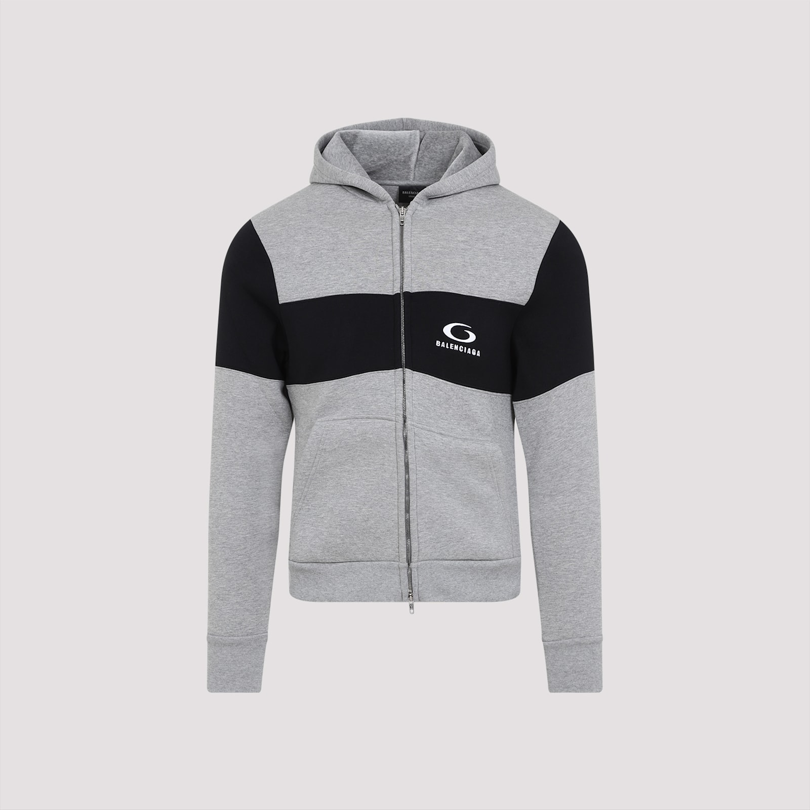 Balenciaga Dark Grey And Black Cotton Sweatshirt In Heather Grey Black