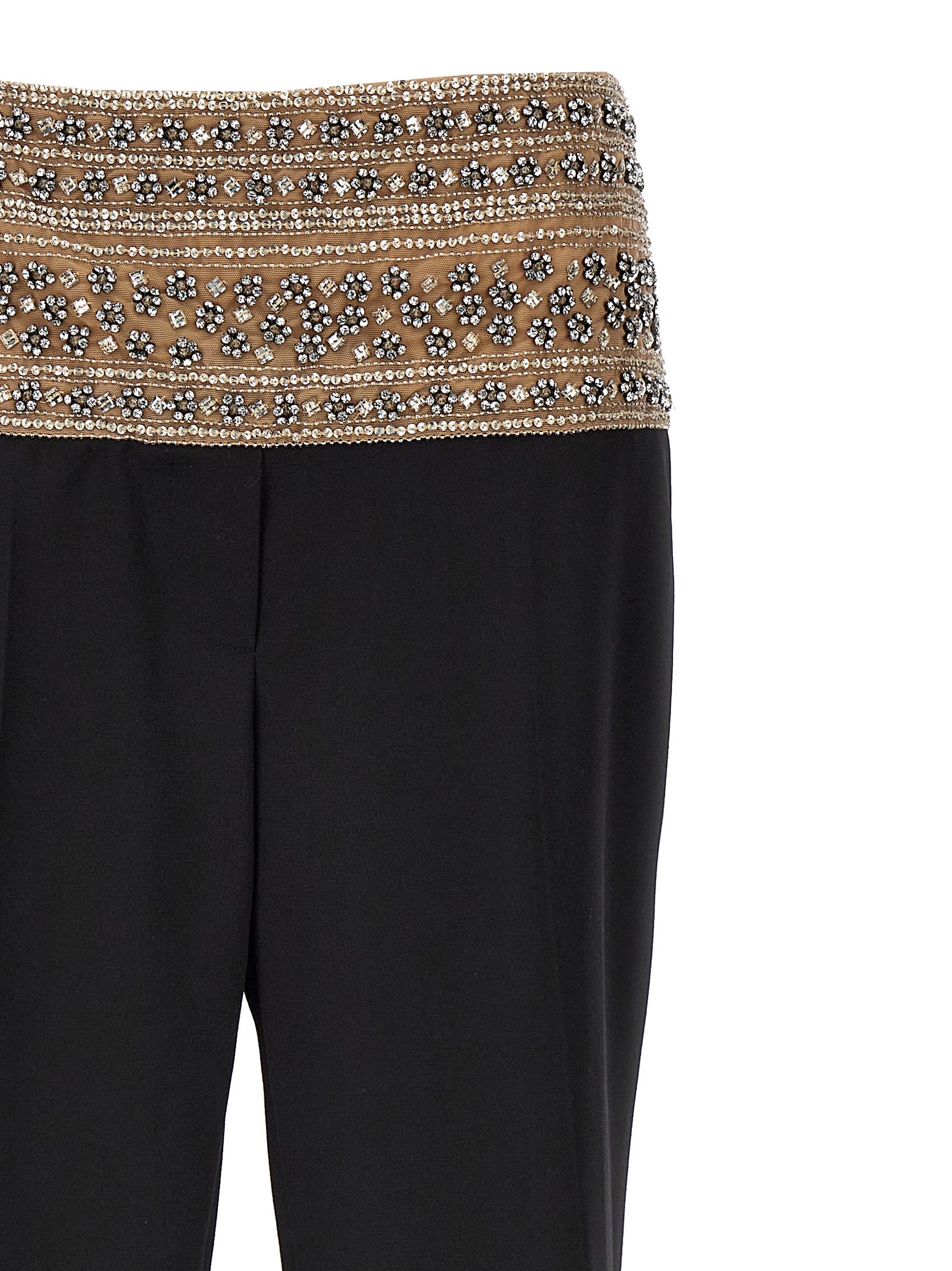 Shop Stella Mccartney Smoking Pants With Crystals In Black
