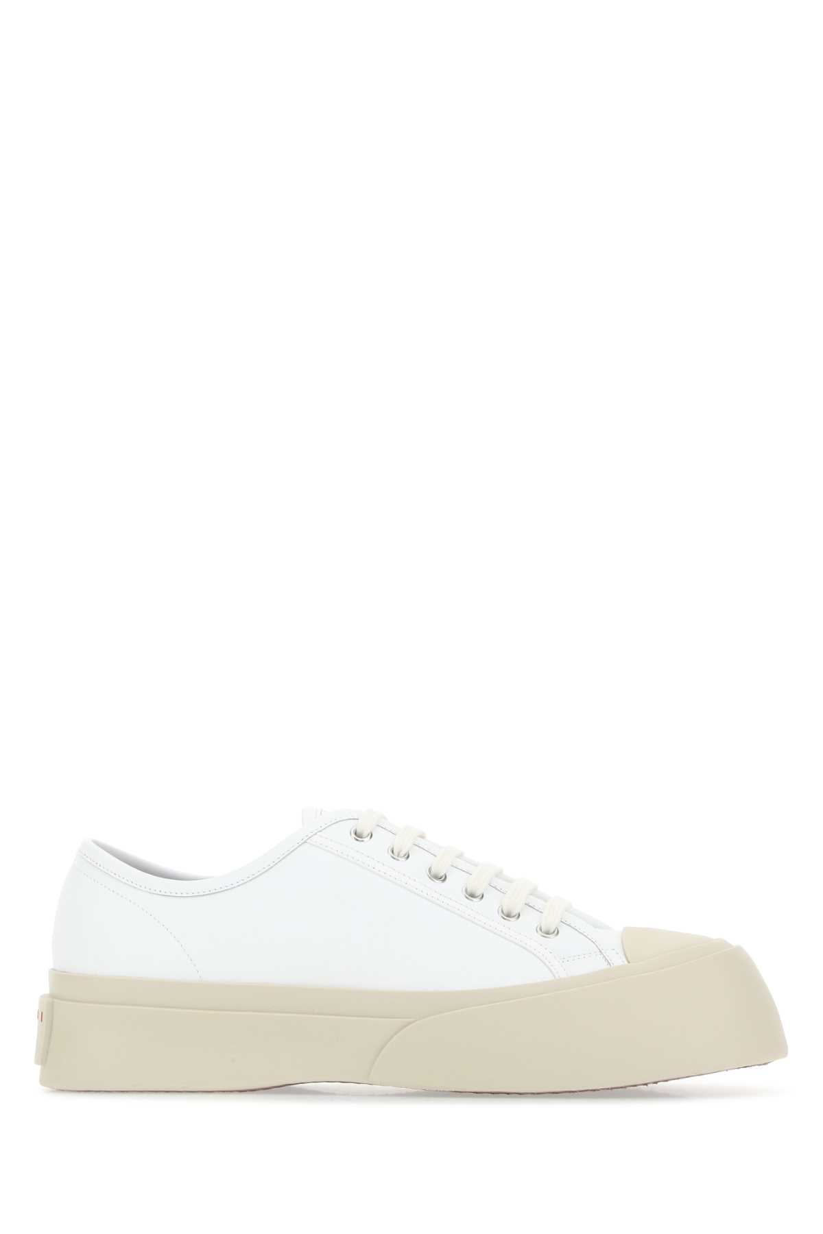 Shop Marni White Leather Pablo Sneakers In 00w01