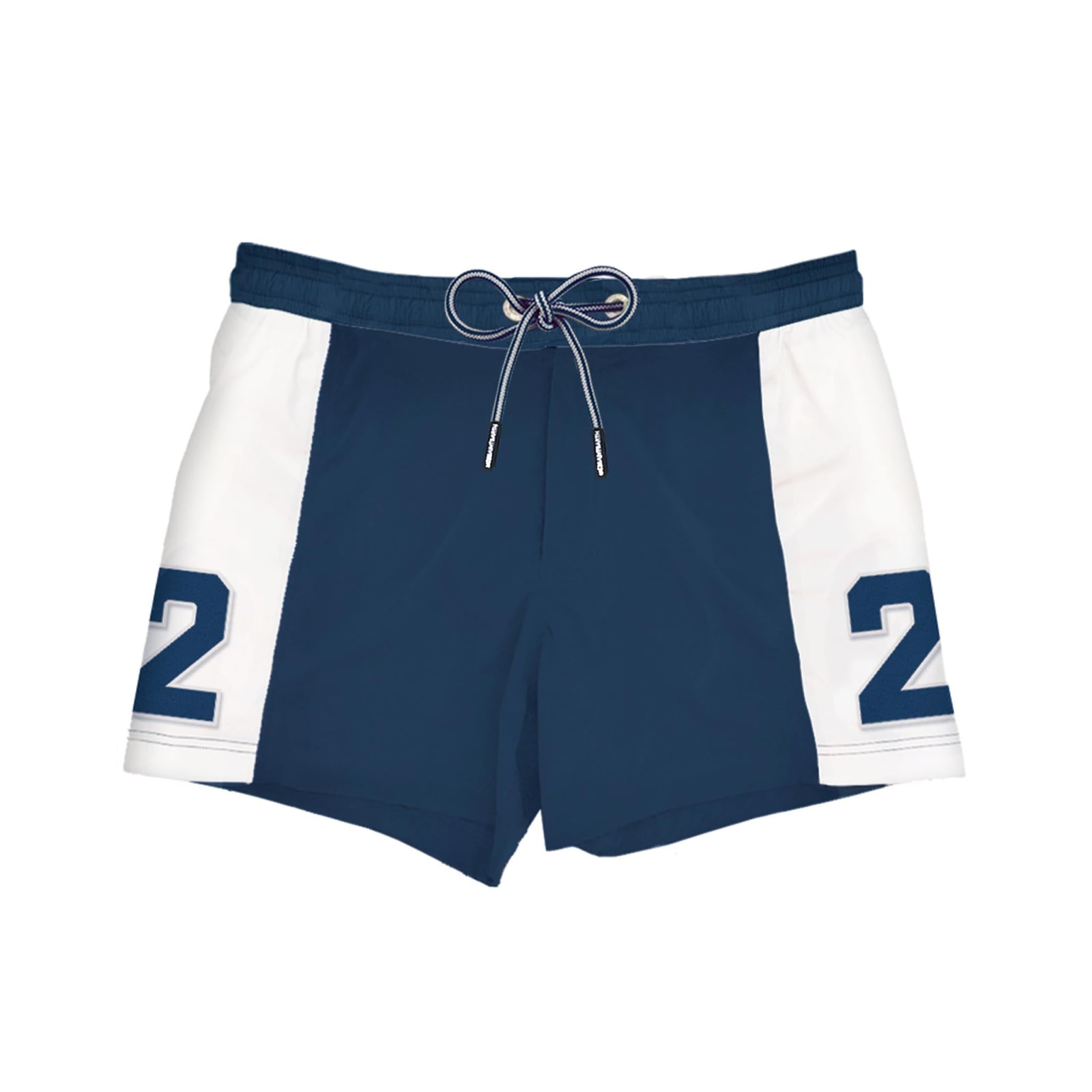 Mc2 Saint Barth Kids' Boy Swimshorts With Bands And Patch In Blue
