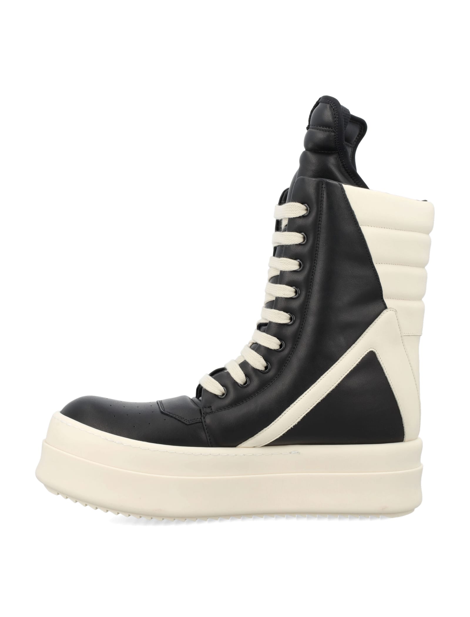 Shop Rick Owens Mega Geobasket Sneakers In Black White