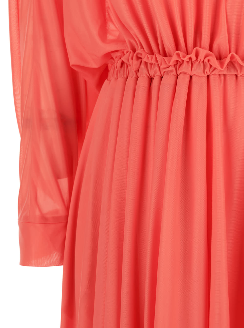 Pinko Orange Long Dress With Deep V-neck And Cut-out On The Back In Tech Fabric Woman In Orange