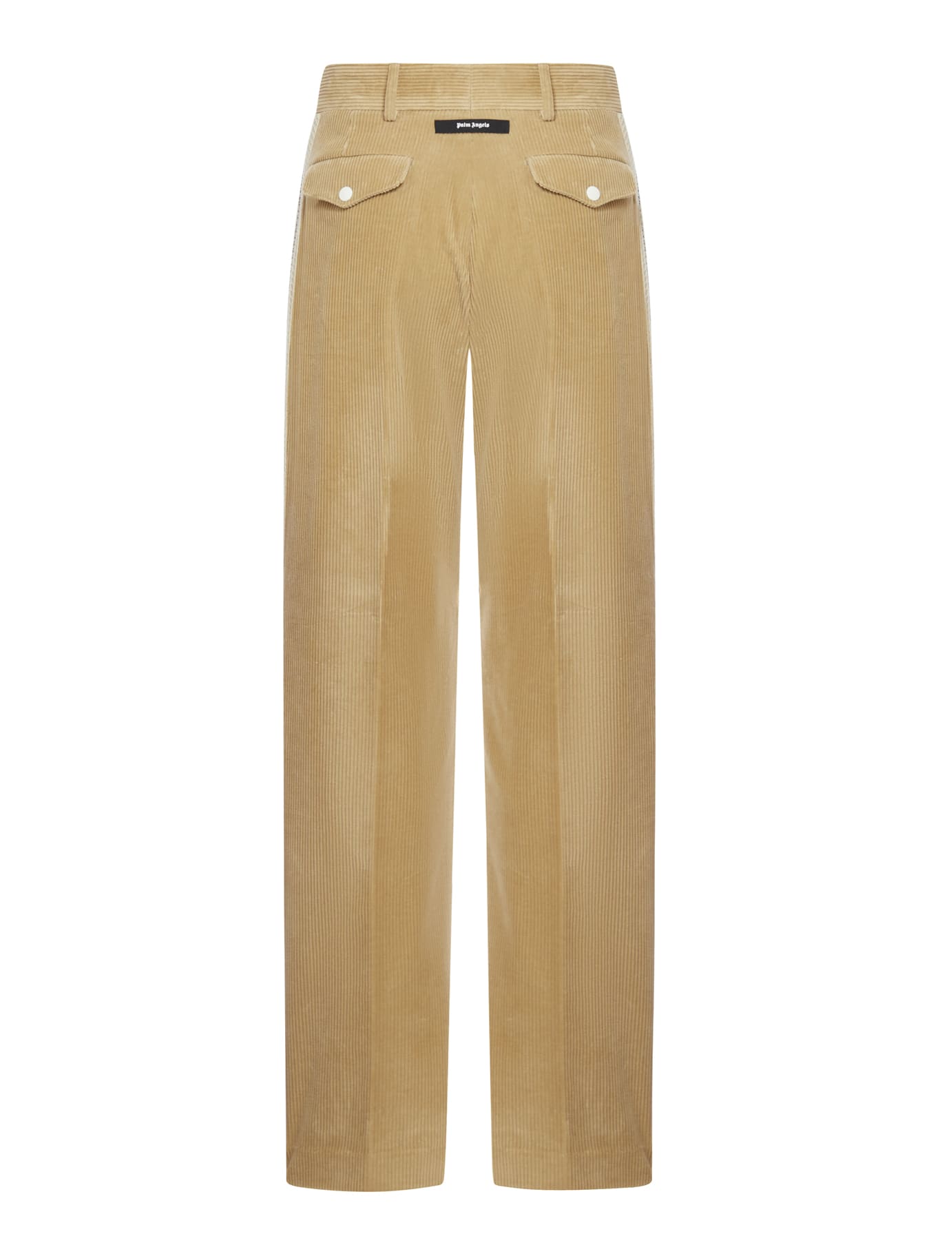 Shop Palm Angels Corduroy Suit Tape Pants In Beige Off White