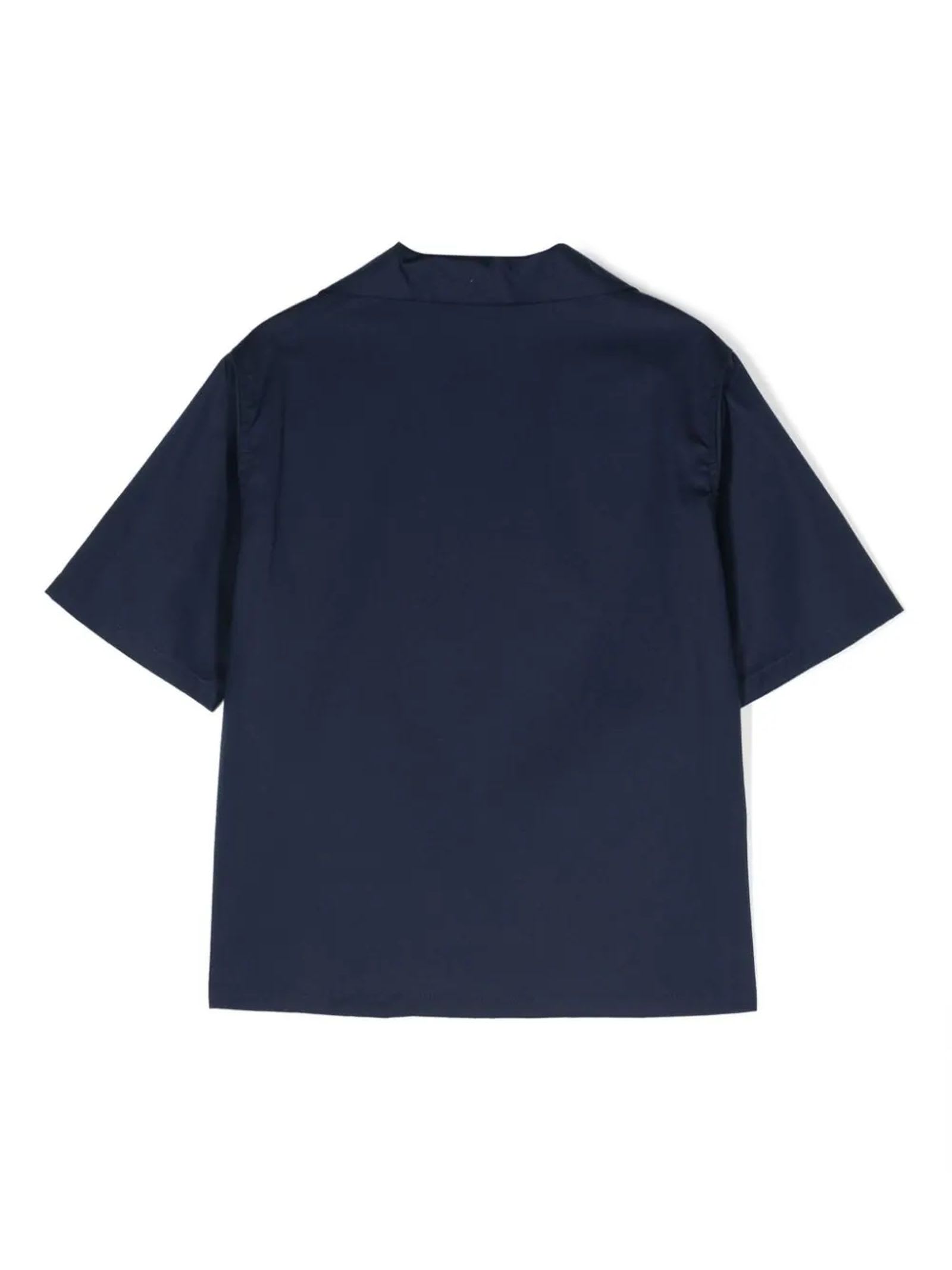 Shop Gucci Blue Cotton Shirt In Navy