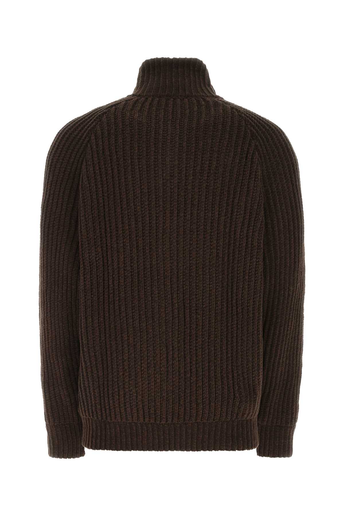 Shop Etudes Studio Chocolate Wool Blend Sweater In Brown