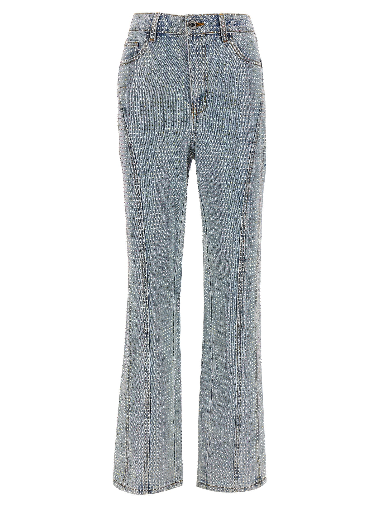 blue Rhinstone Denim Jeans