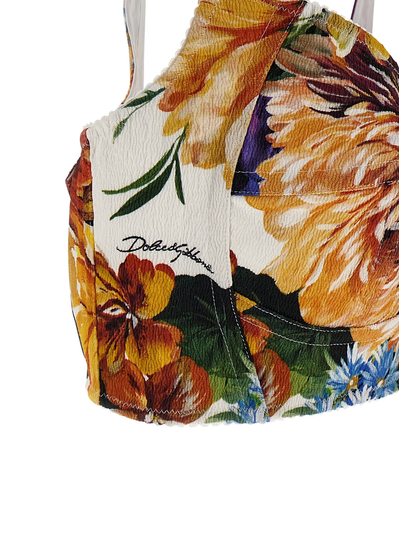 Dolce & Gabbana Bralette Mit Blumen-print In Multi