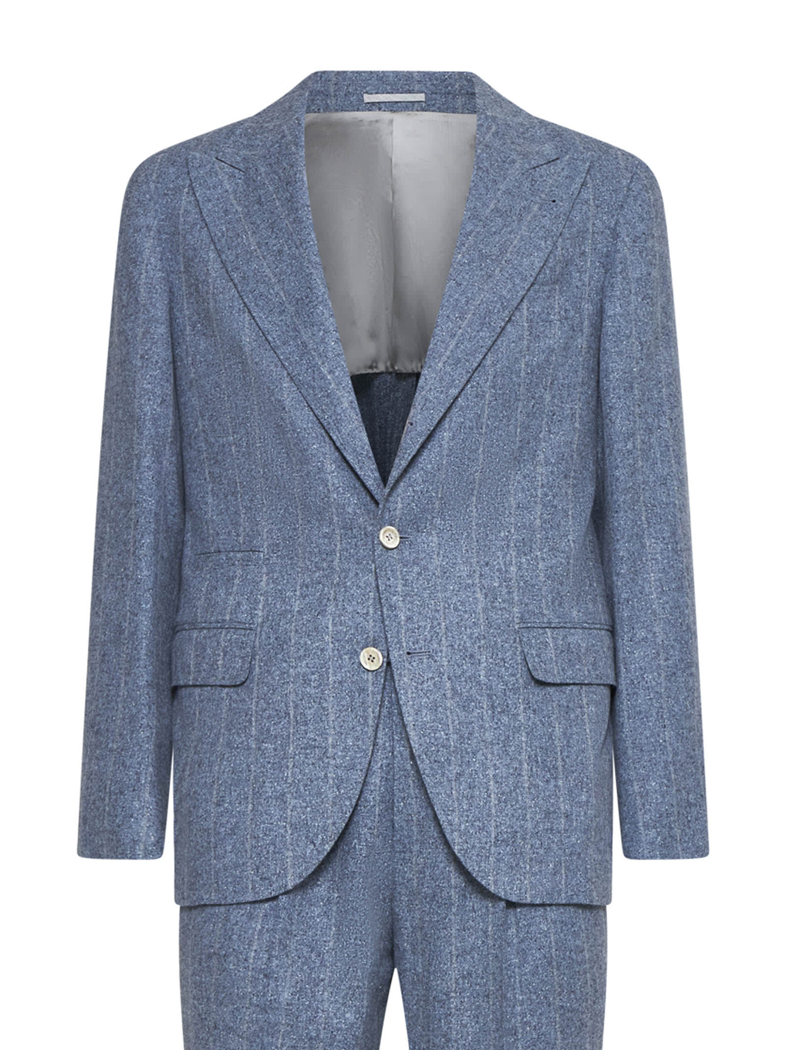 Shop Brunello Cucinelli Suit In Clear Blue