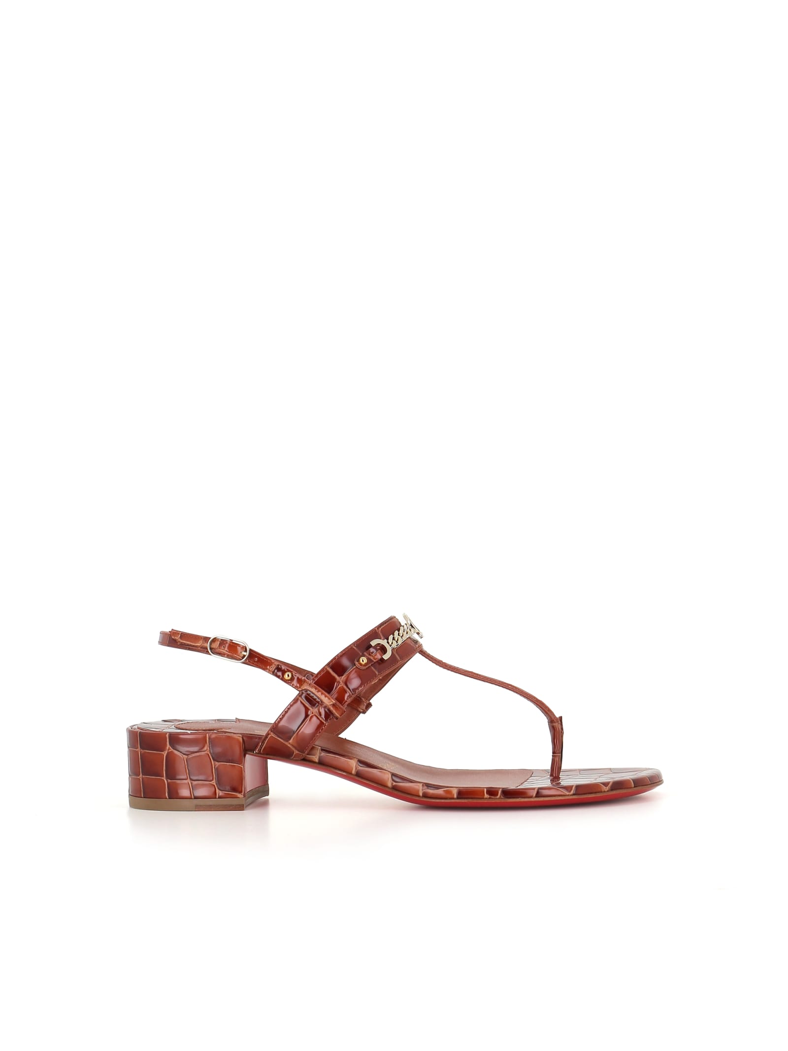 Shop Christian Louboutin Sandal Mj Thong 25 In Leather