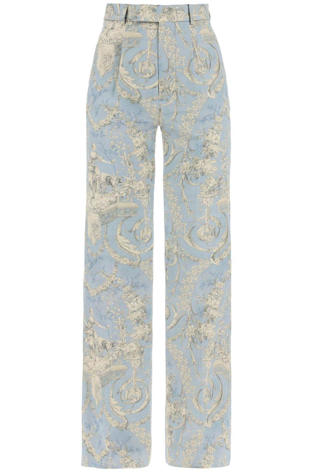 Allover Floral Print Flared Pants