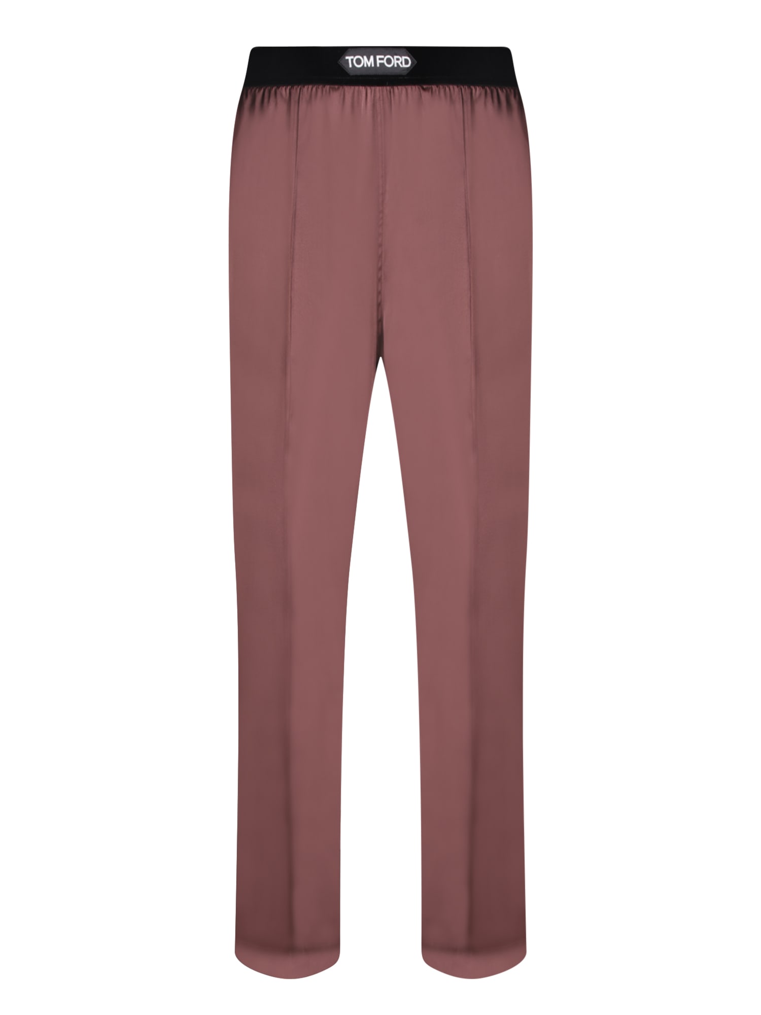 Shop Tom Ford Brown Silk Trousers