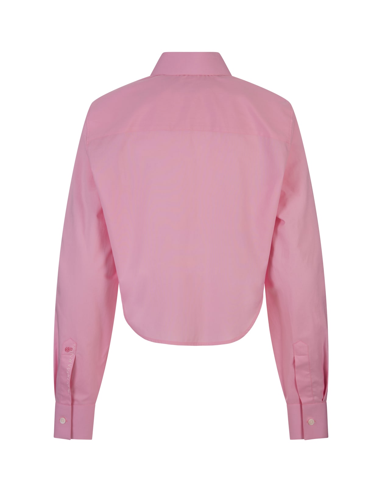Shop Marni Cropped Shirt In Pink Cotton