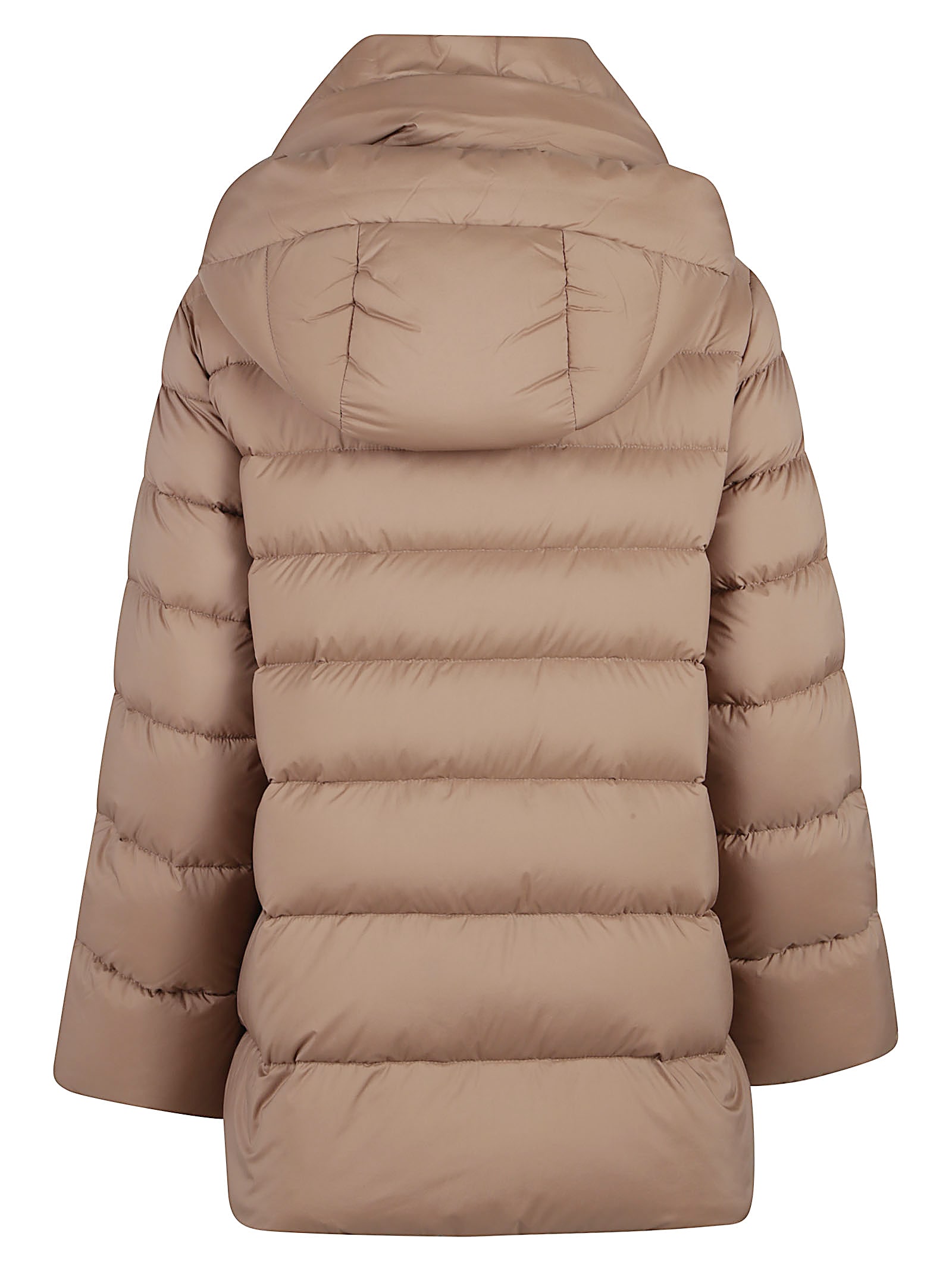Moorer Natalia Hooded Quilted Jacket In Neutral