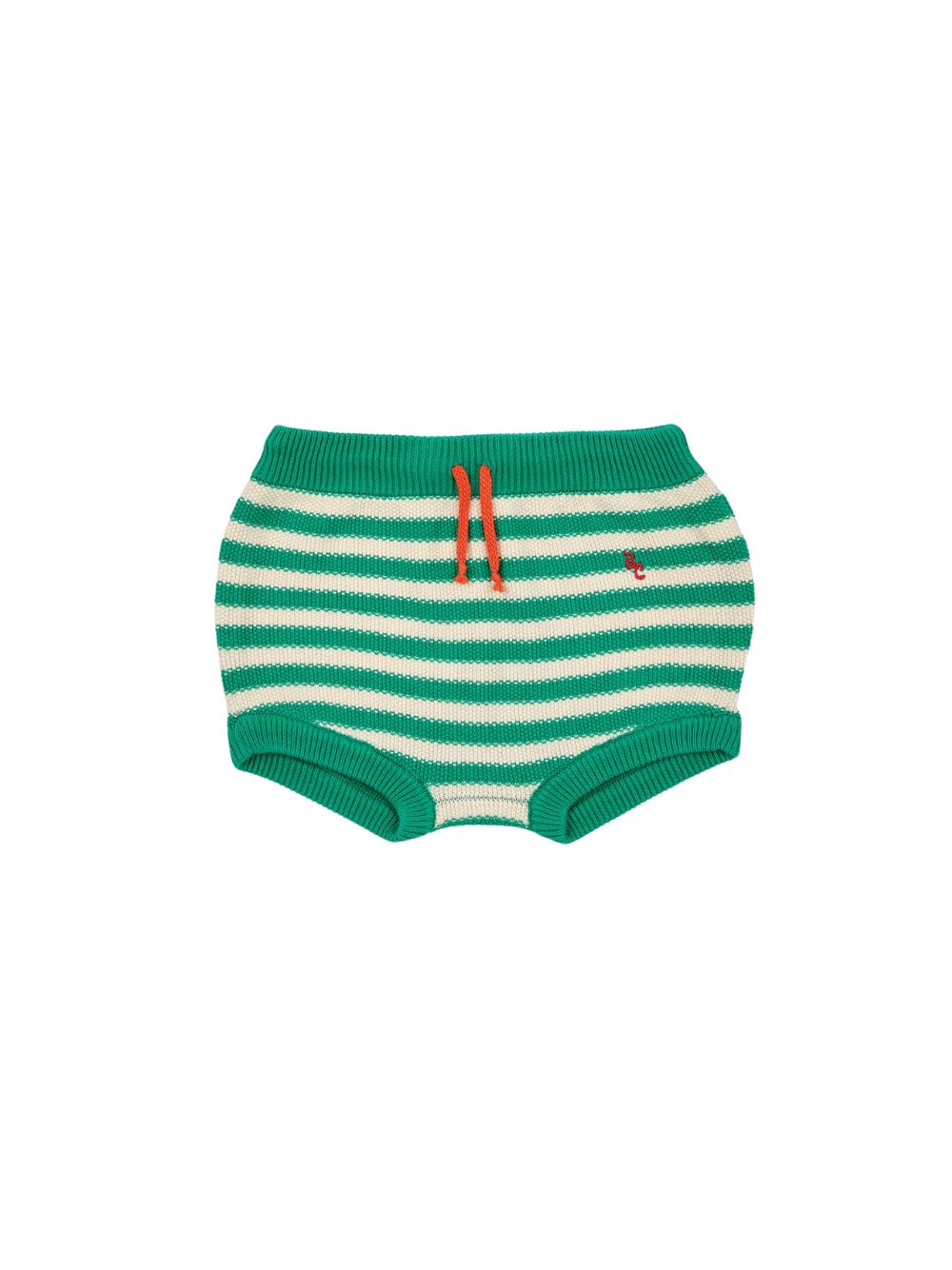 Shop Bobo Choses Baby Stripes Knitted Culotte In Green
