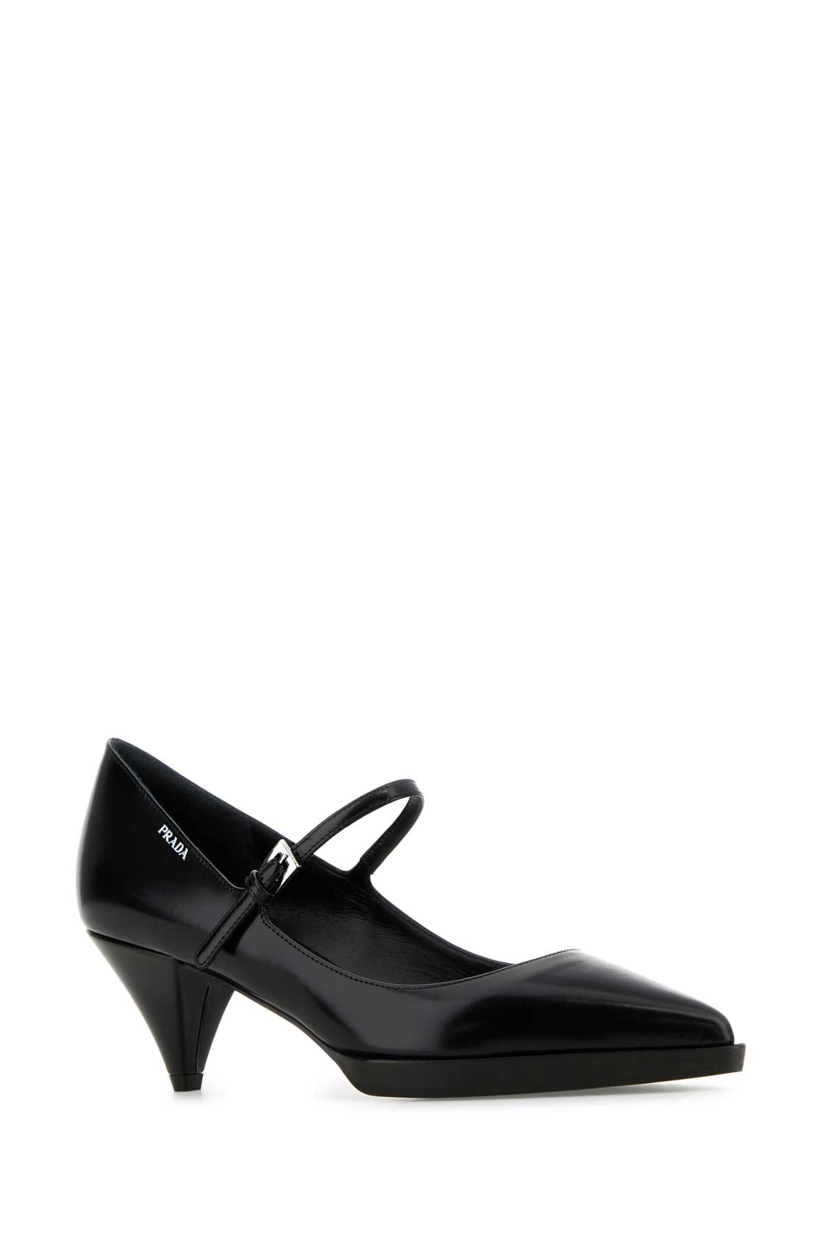 Shop Prada Black Leather Pumps In Nero