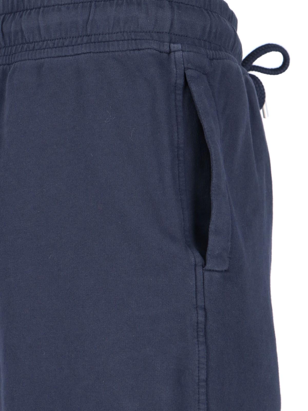 Shop C.p. Company Logo Jogger Shorts Pants In Total Eclipse