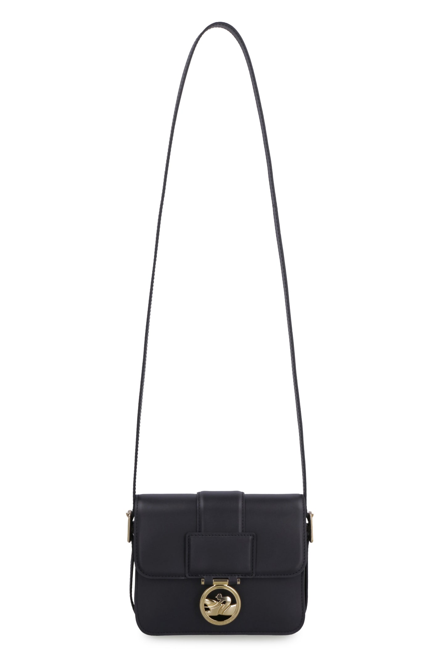 Shop Longchamp Box-trot Leather Crossbody Bag In Black