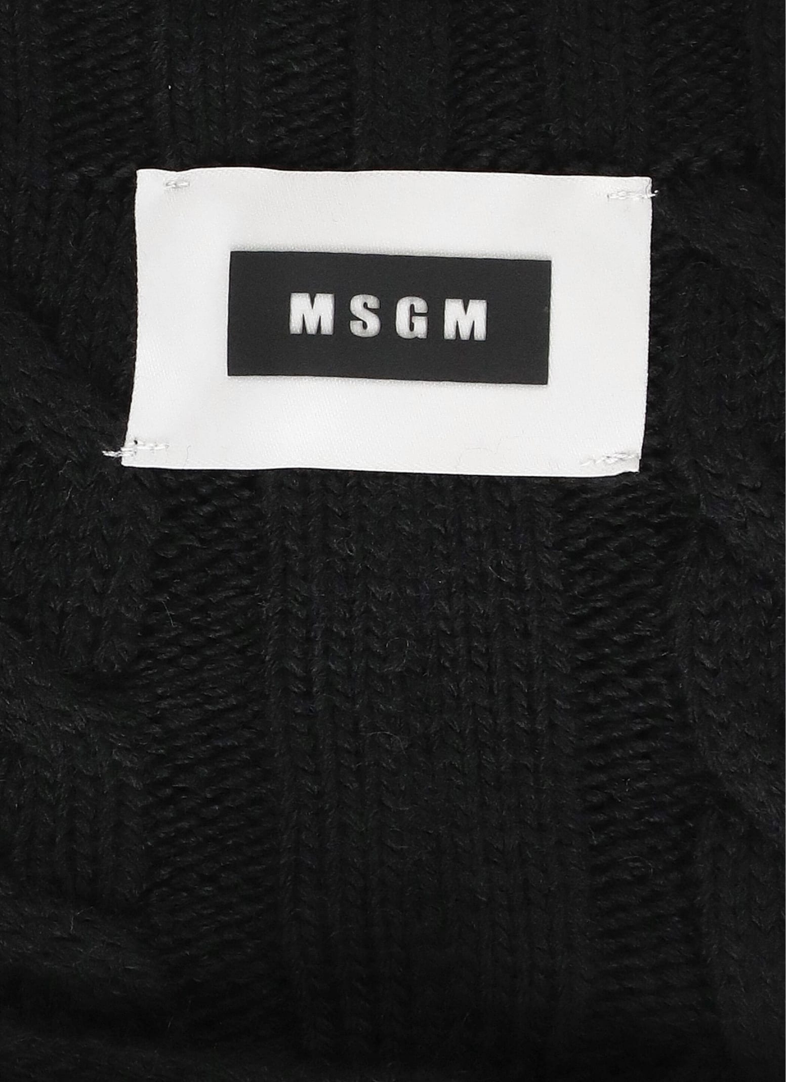 Shop Msgm Wool Blend Hoodie In Black
